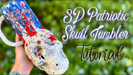 3D Tumbler Sleeve - Patriotic Skull