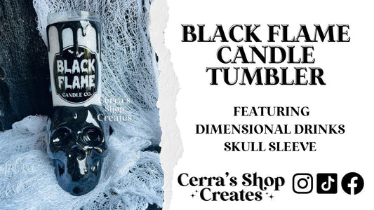 3D Tumbler Sleeve - Skull Black Flame Candle