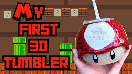 3D Tumbler Sleeve - Power-Up Mushroom Sphere
