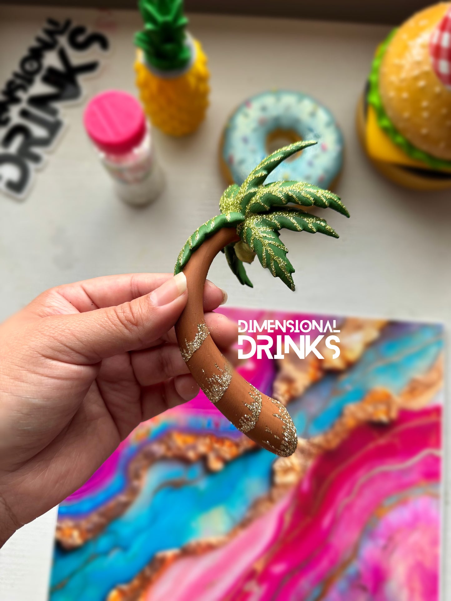 Palm Tree Tumbler Handle