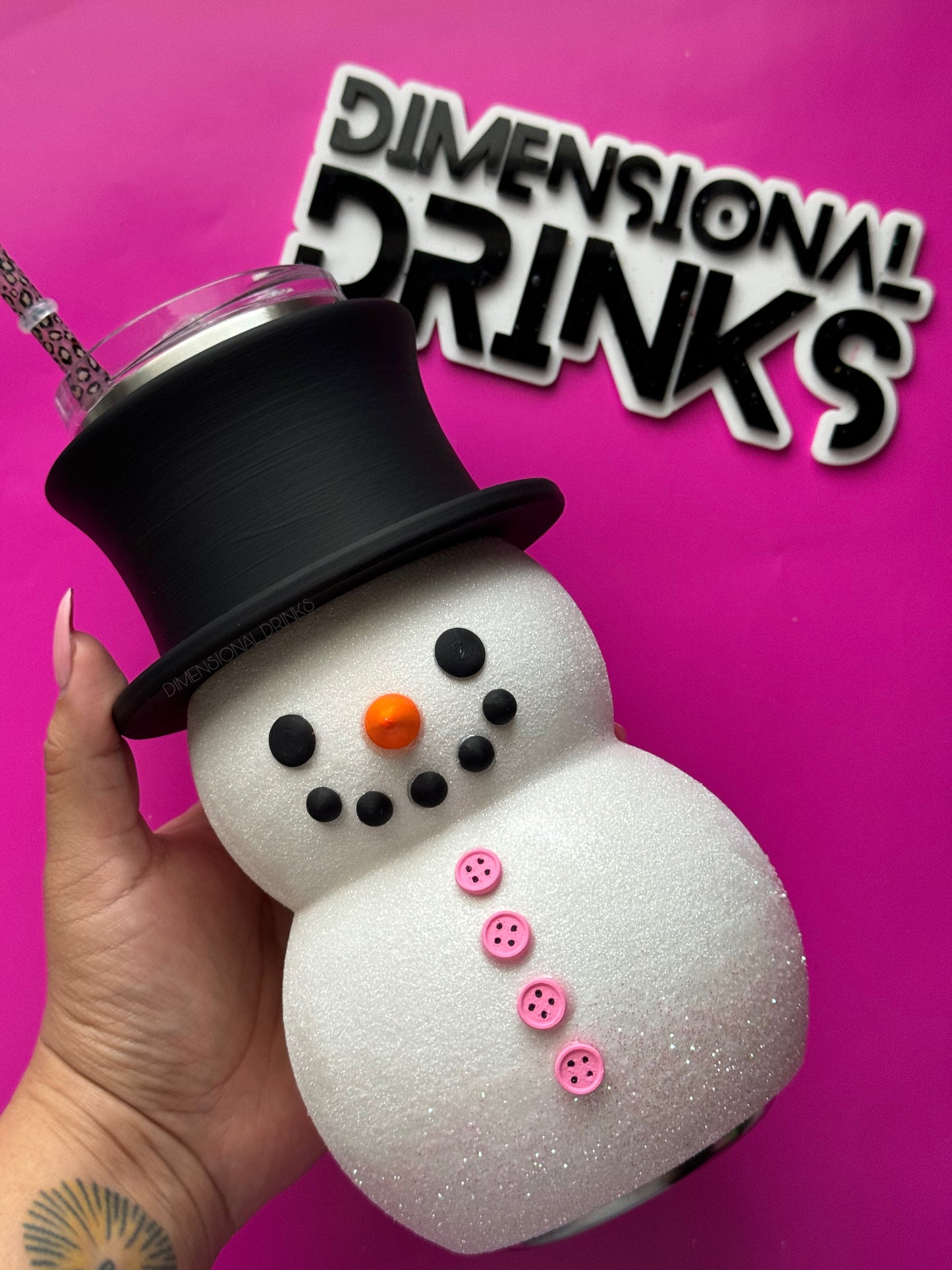 Snowman 3D Tumbler Sleeve