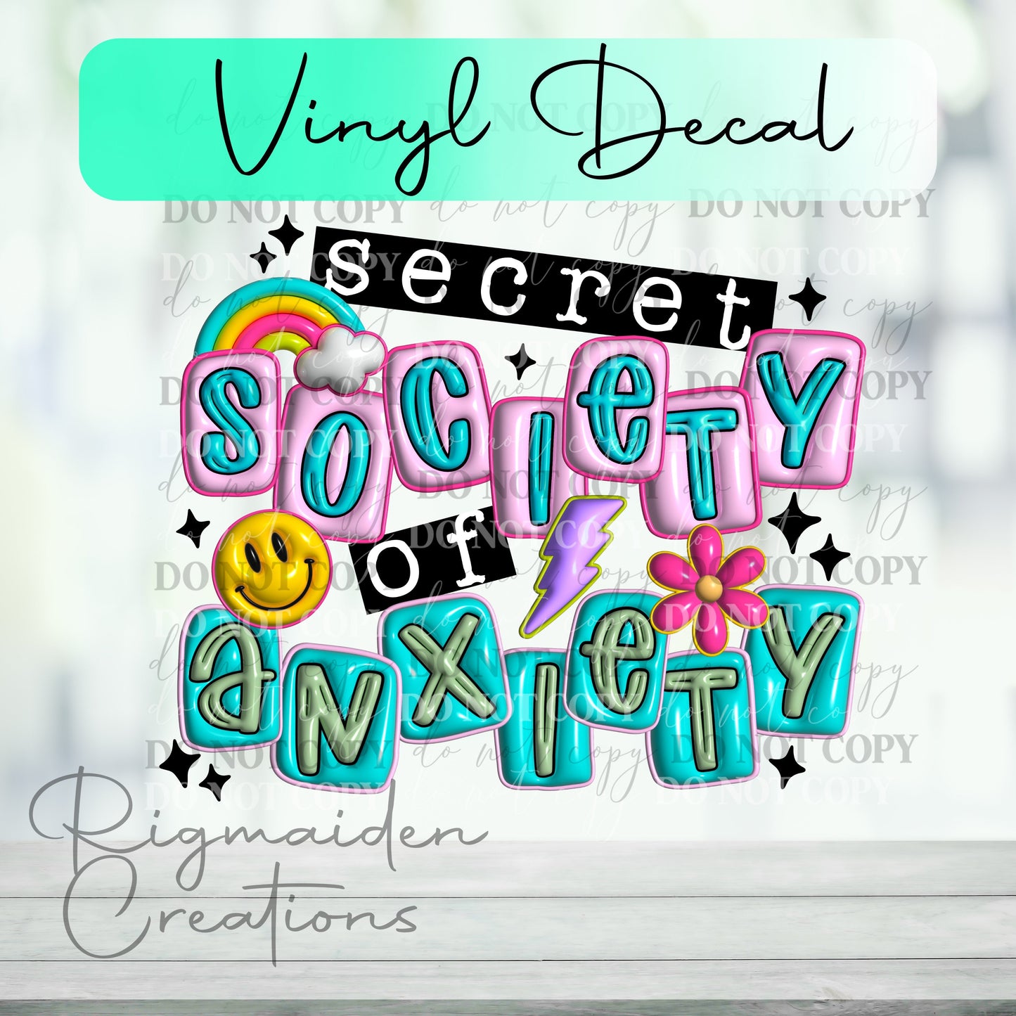 Secret Society of Anxiety Vinyl Decal