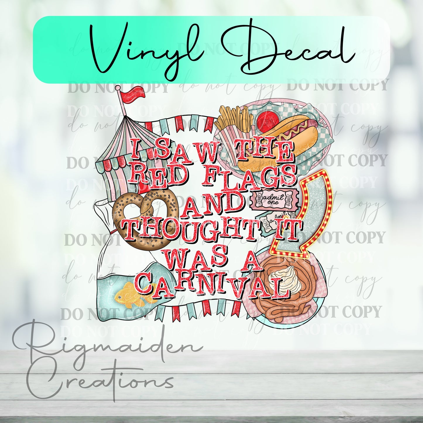Red Flags Carnival Vinyl Decal