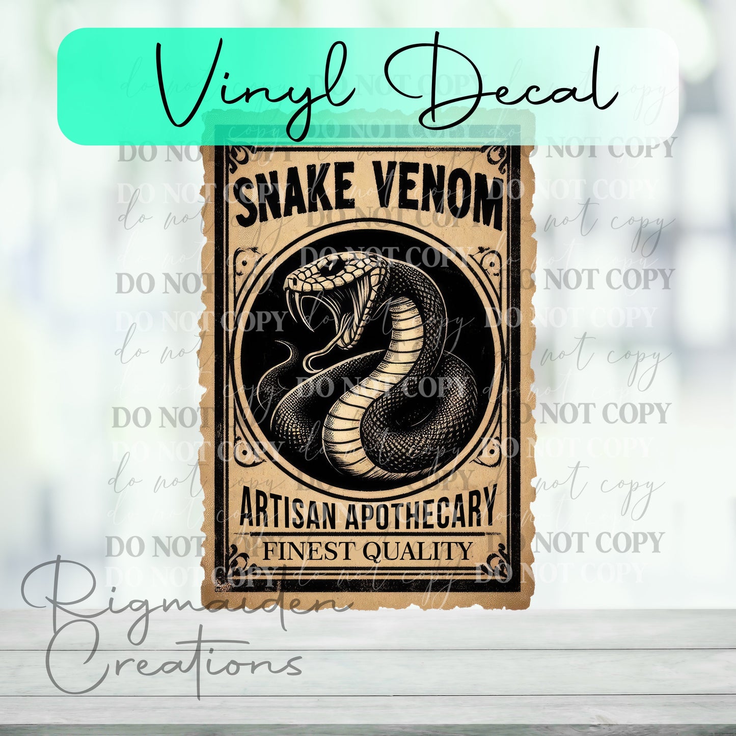 Snake Venom Potion Label Vinyl Decal