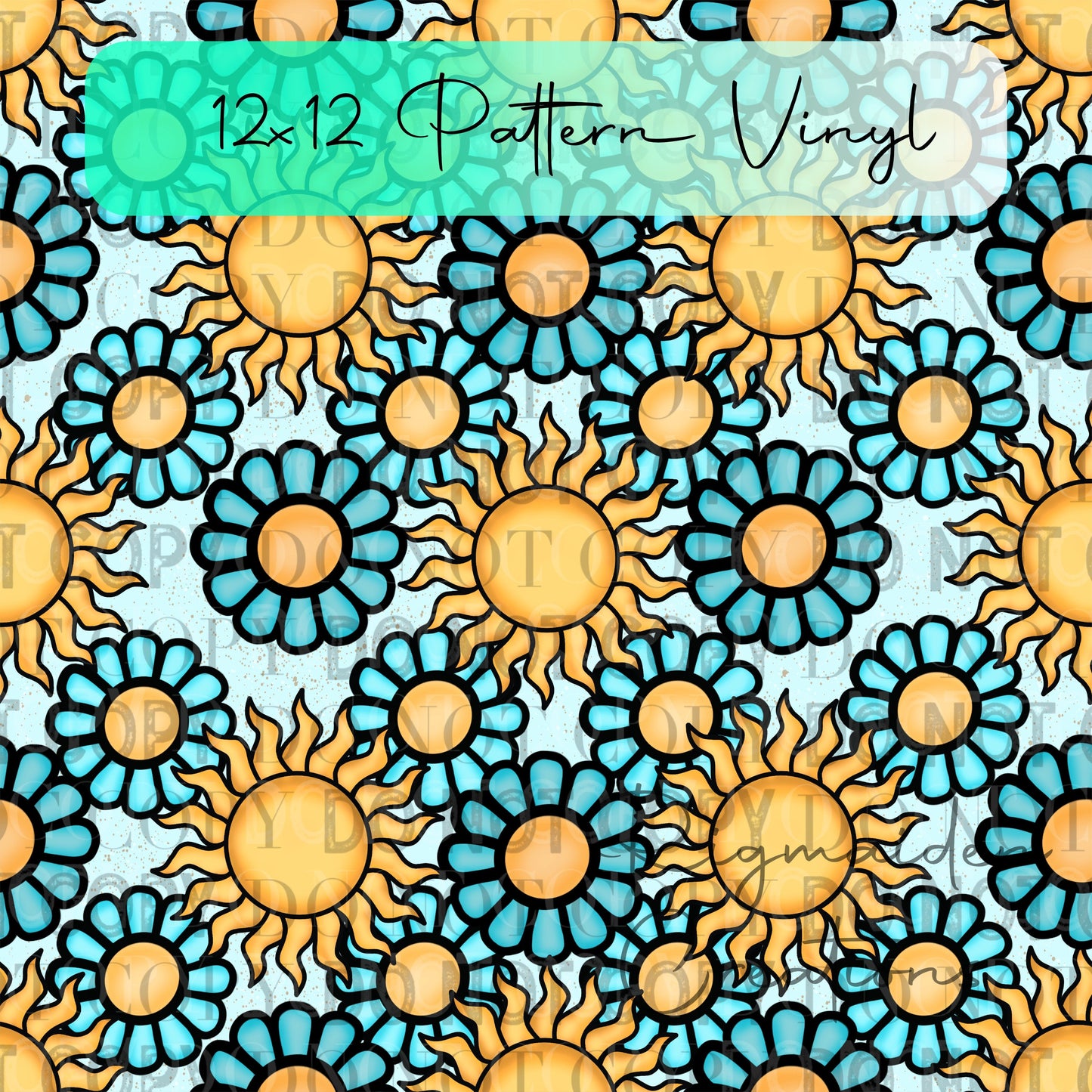 Sunshine & Daisy Pattern Vinyl - 12x12