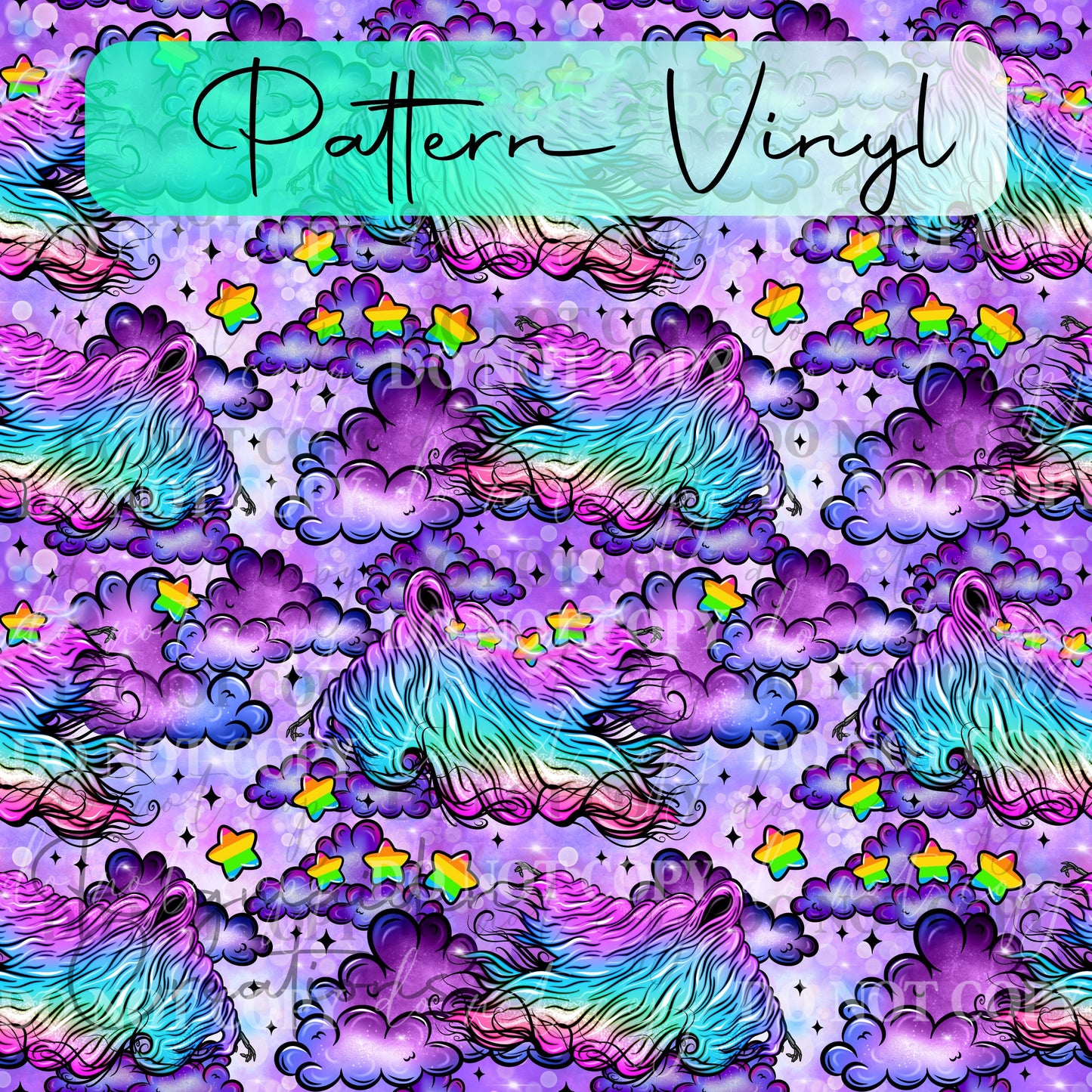 Purple Rainbow Dementors Pattern Vinyl - 12x12