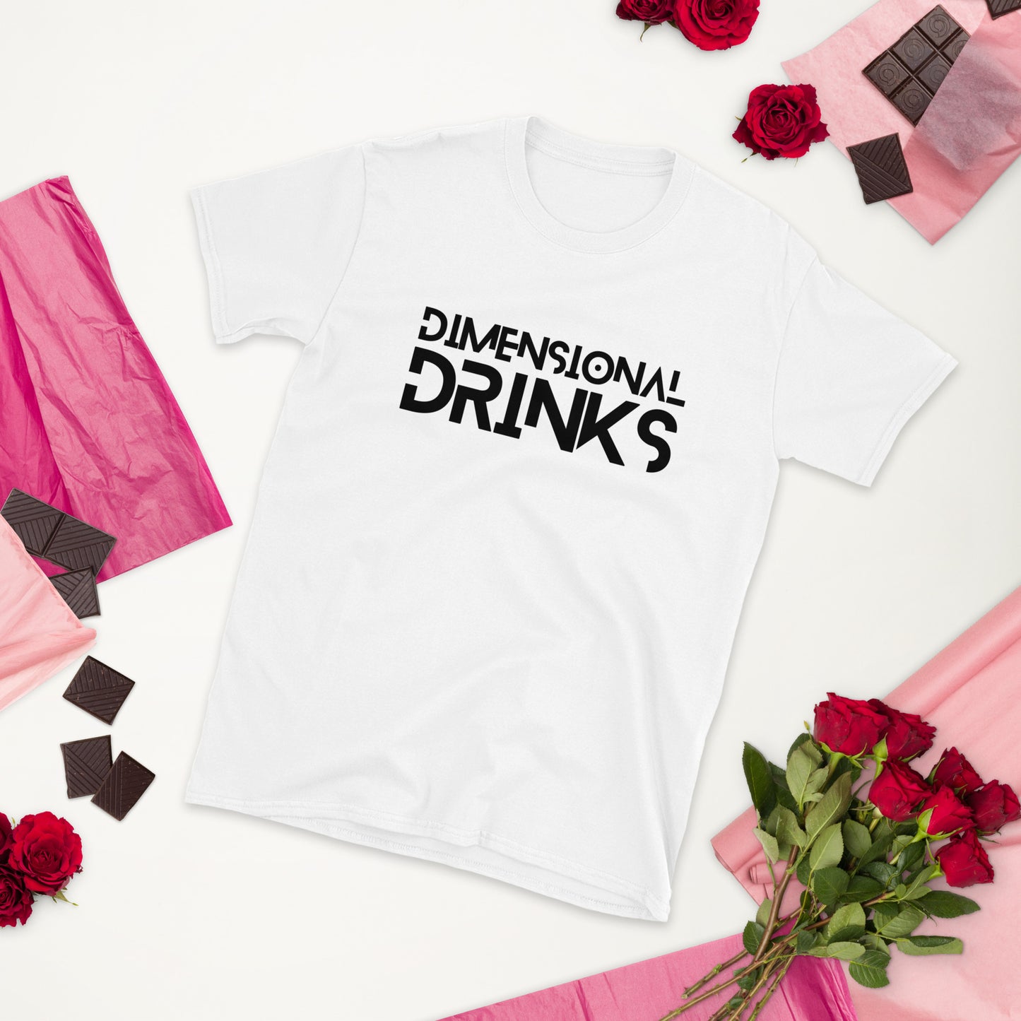 White Dimensional Drinks Short-Sleeve Unisex T-Shirt
