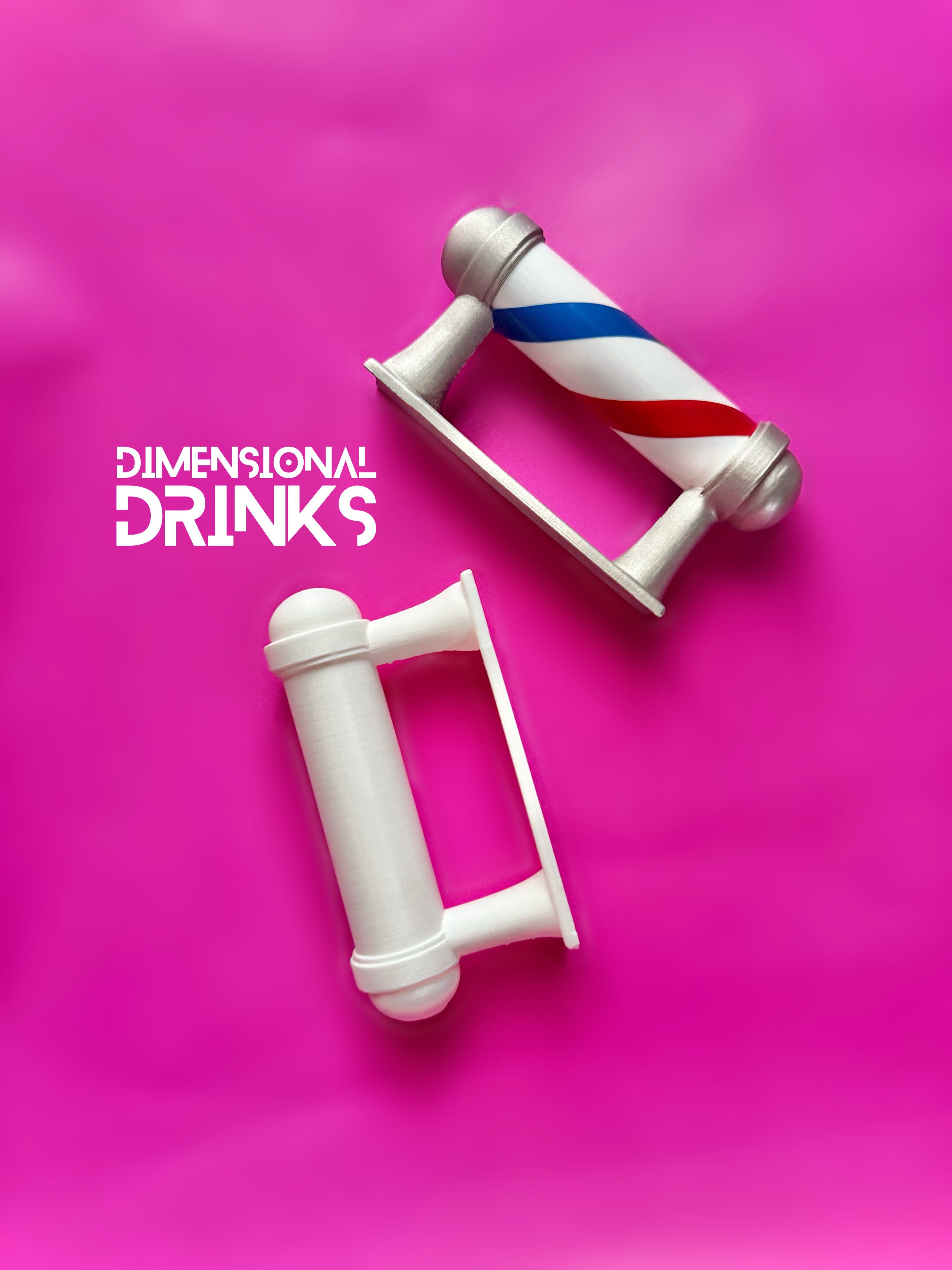Barbershop Pole 3D Tumbler Handle