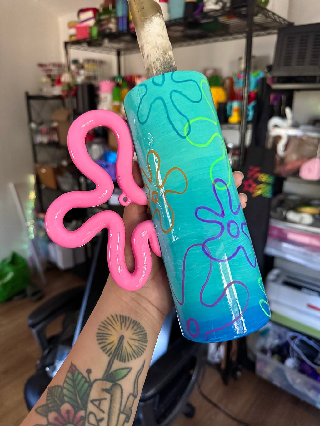 Flower Cloud 3D Tumbler Handle