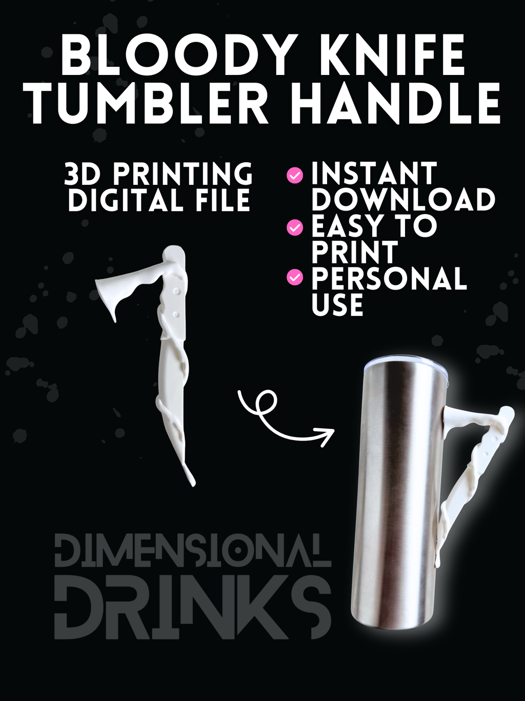 Knife Tumbler Handle Digital STL File