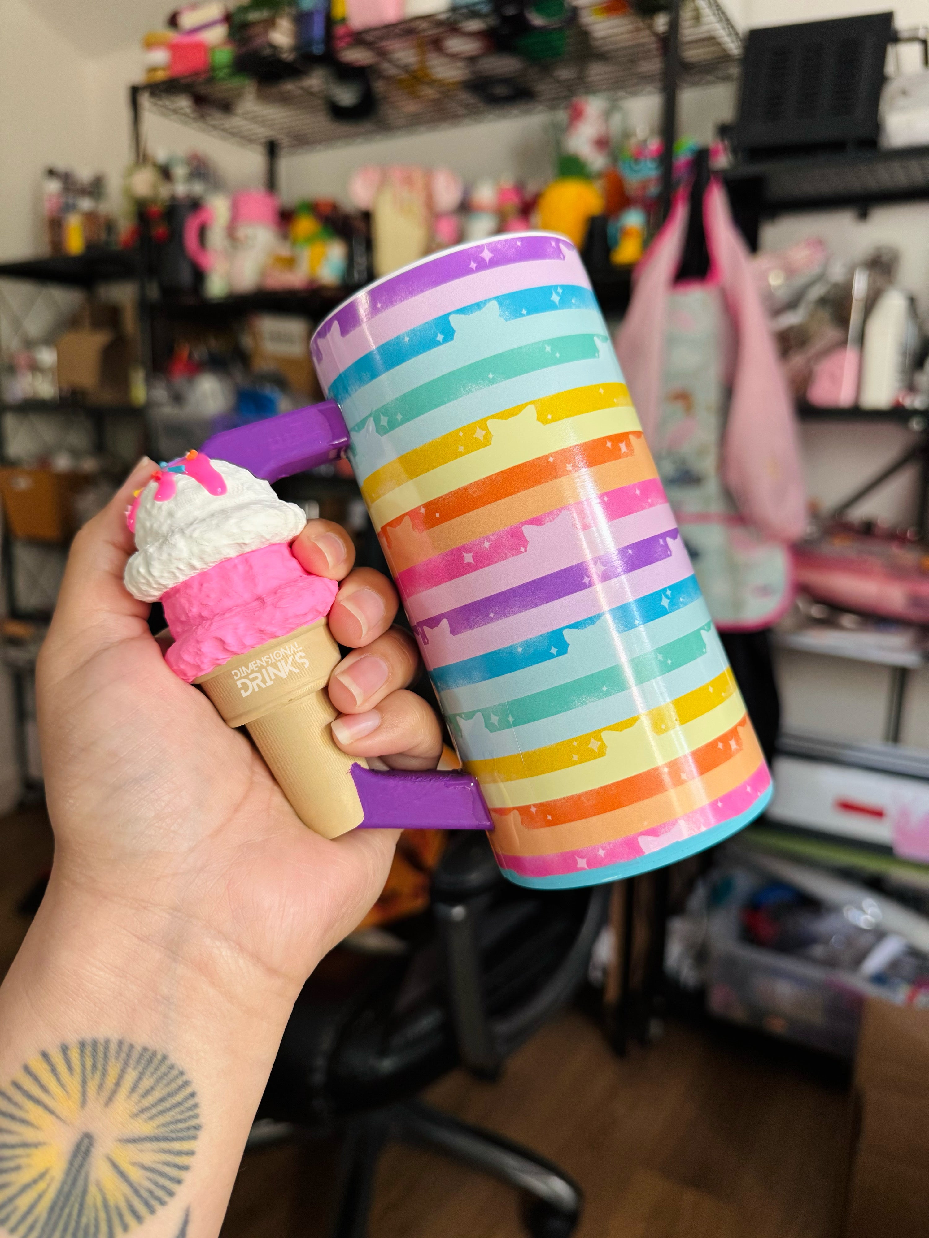 Ice Cream Cone 3D Tumbler Handle