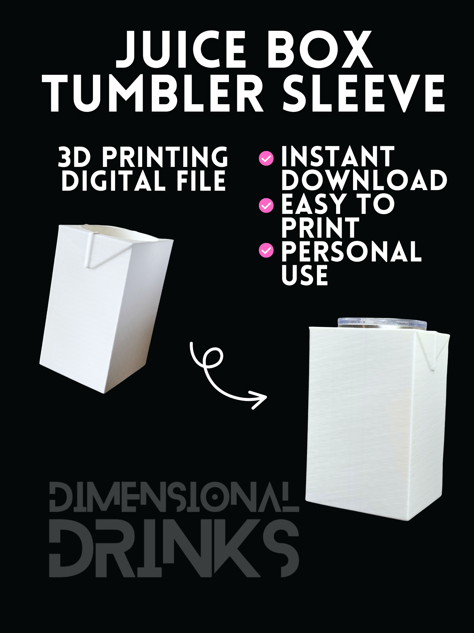 Juicebox 3D Tumbler Sleeve Digital STL File