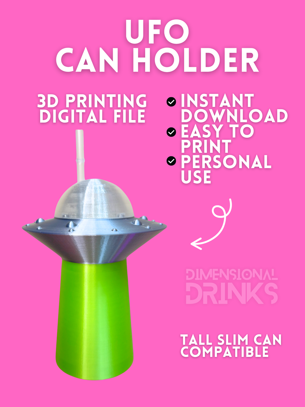 Alien UFO Can Holder STL File