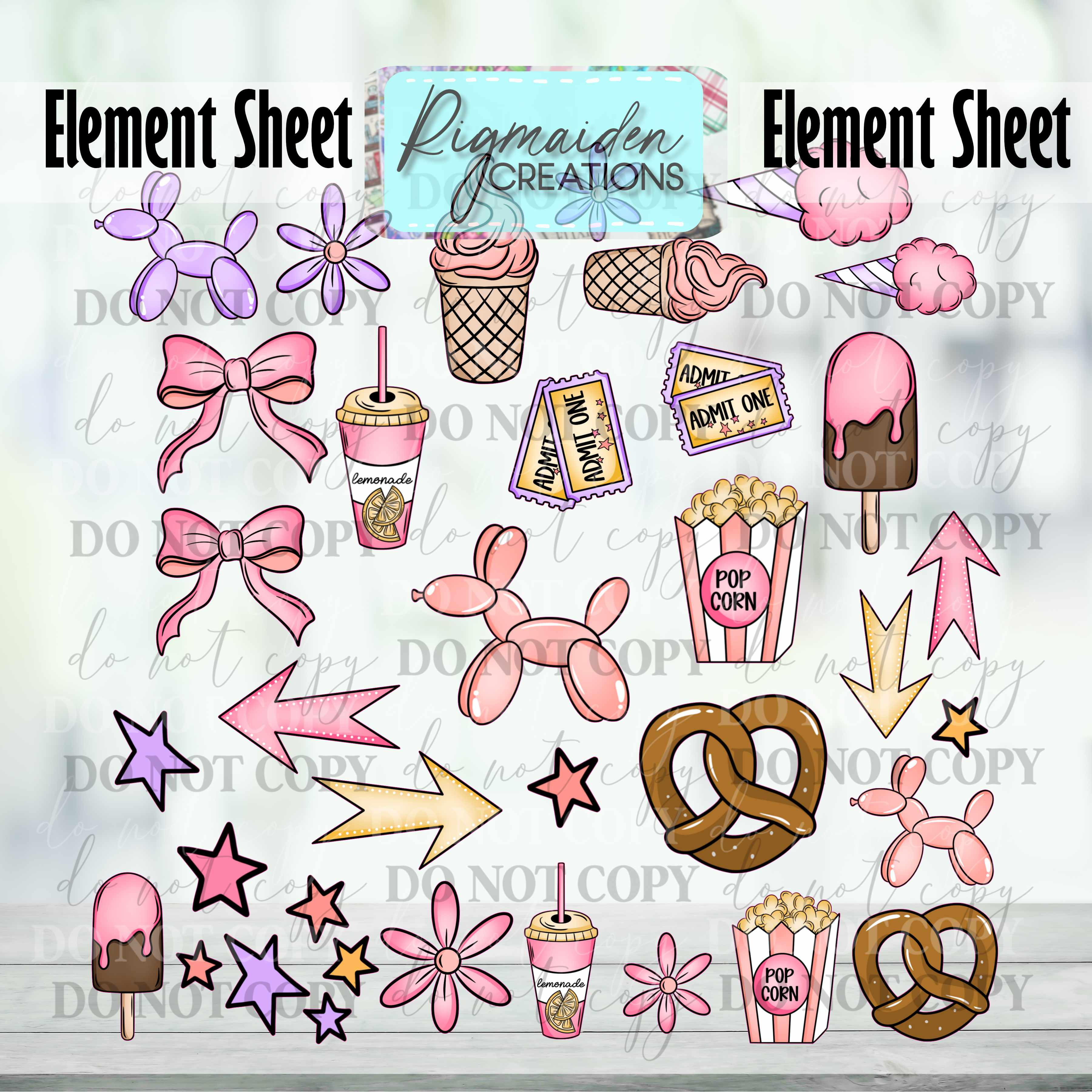 Pink Lemonade Carnival Element Sheet