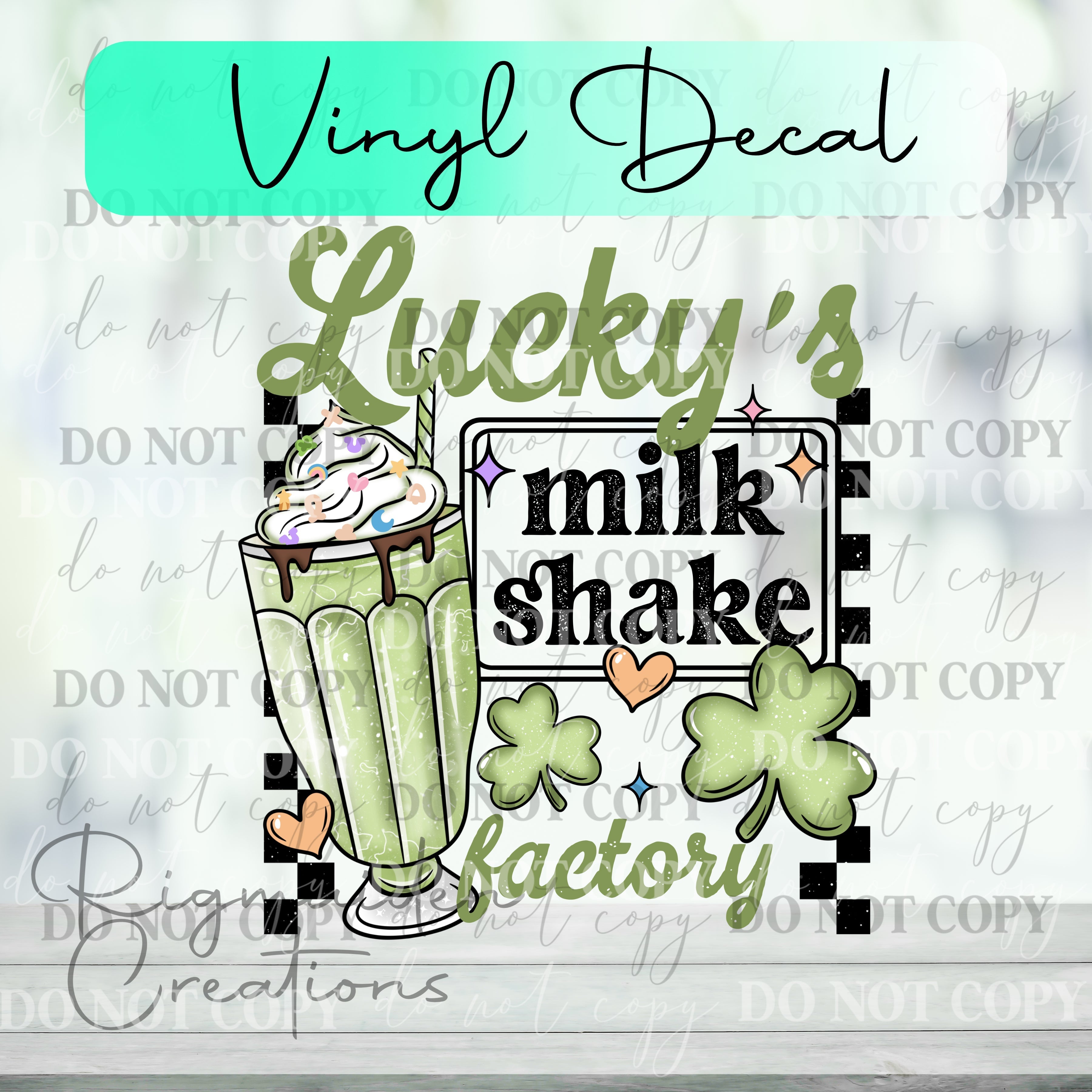 Lucky's Milkshake Factory Vinyl Decal – Dimensional Drinks