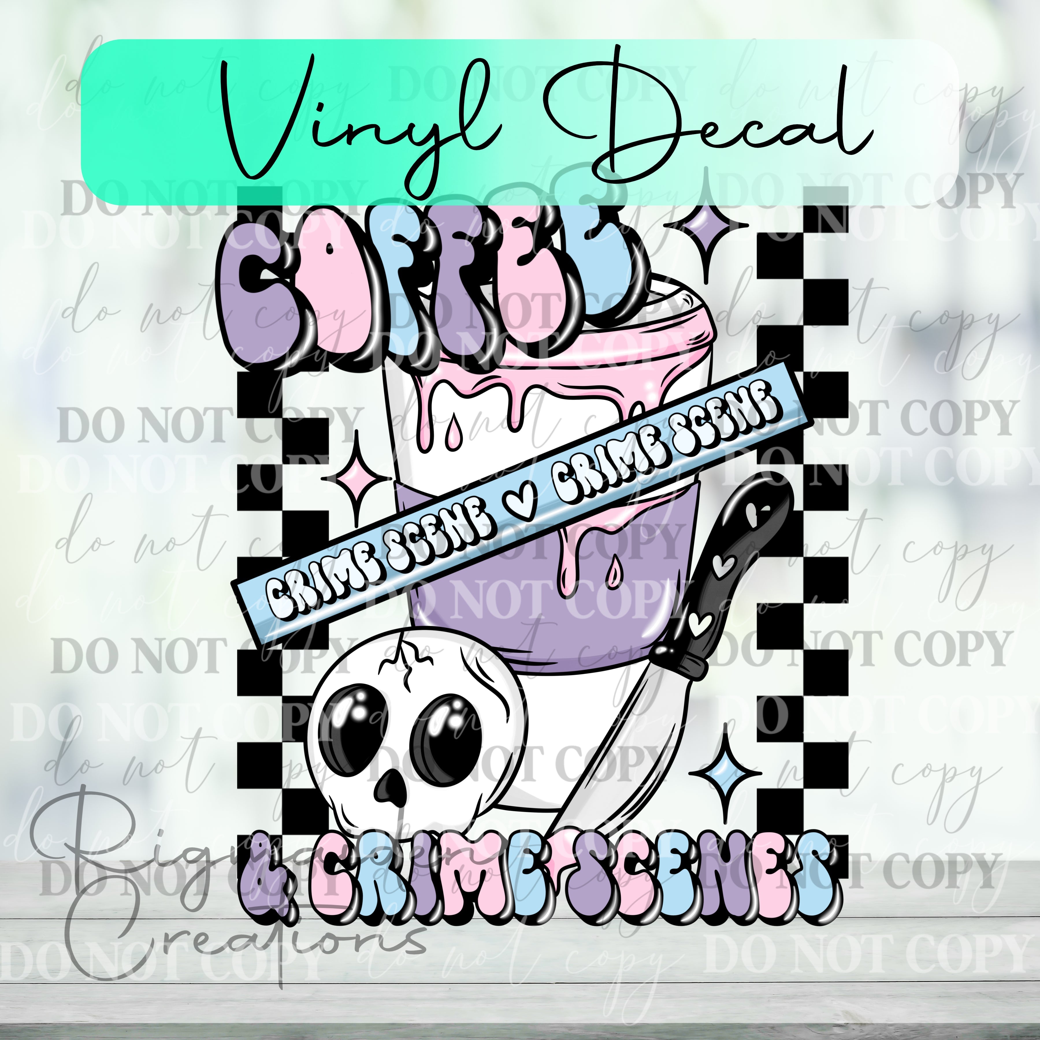 Coffee Crime Scenes Vinyl Decal