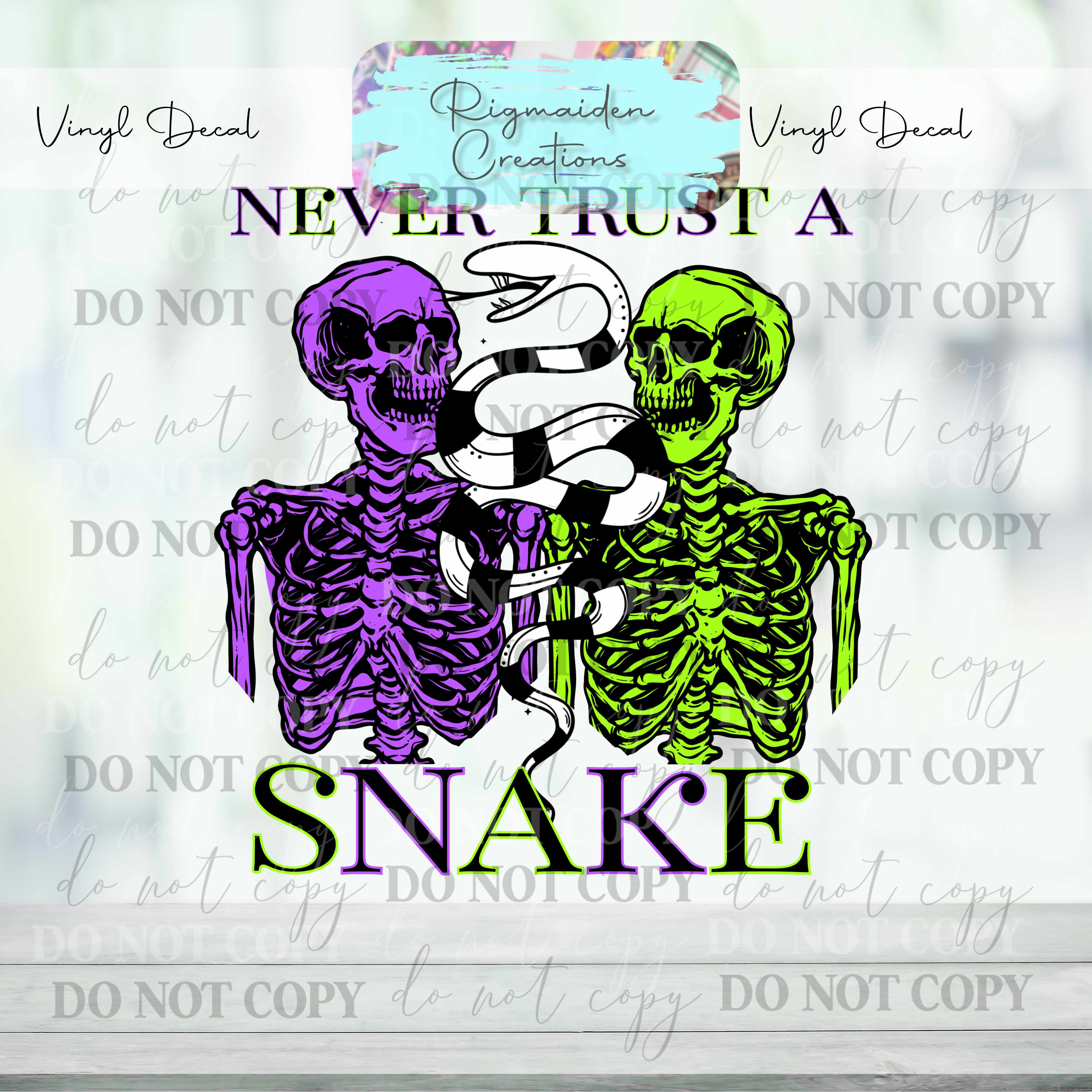 Snake and Skeleton Vinyl Decal