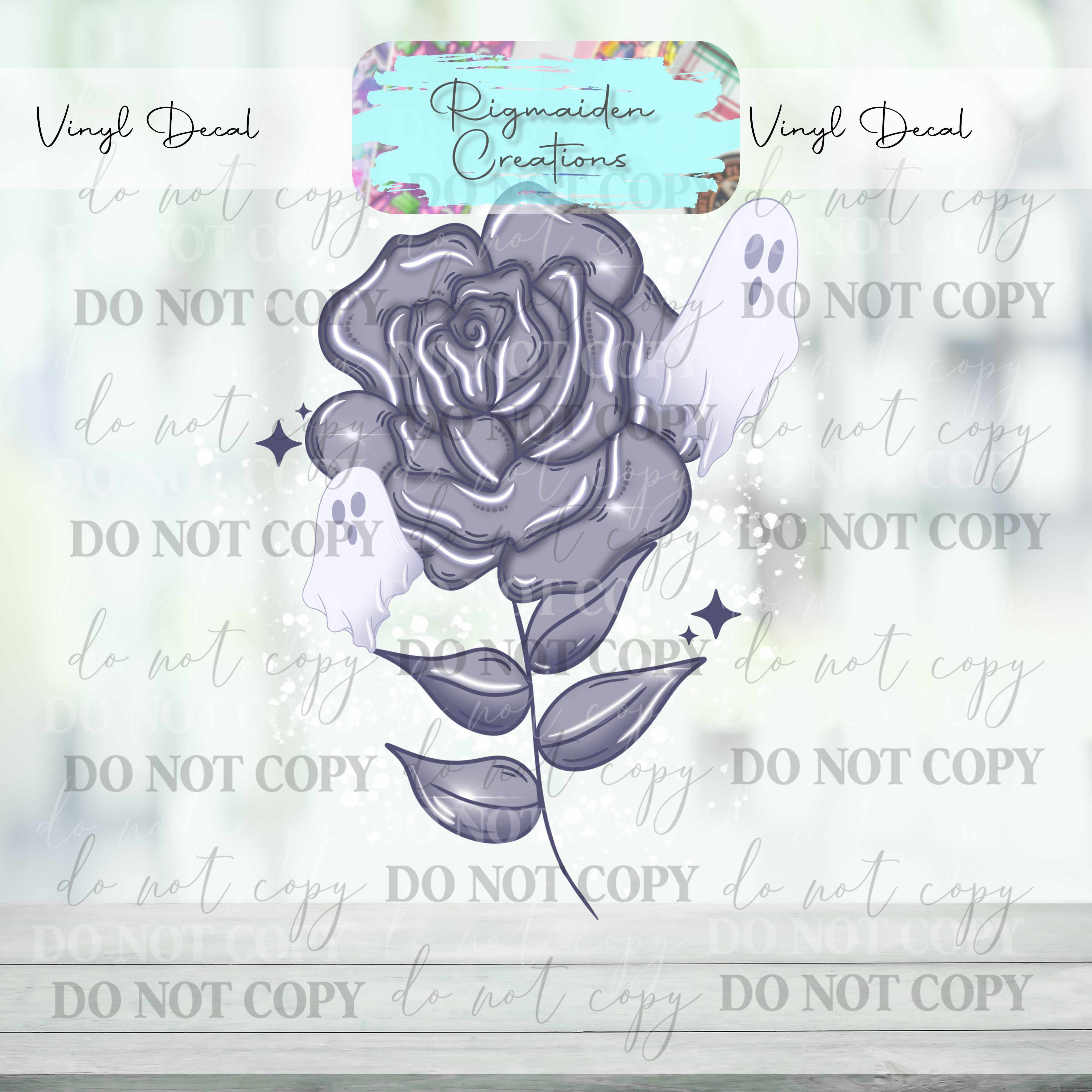 Ghost Rose Vinyl Decal