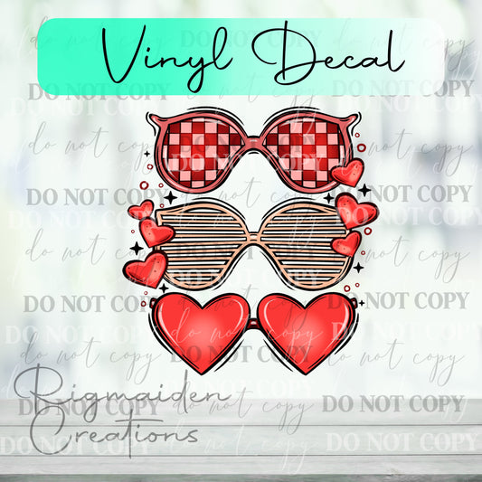 Red Eye Glasses Valentines Vinyl Decal