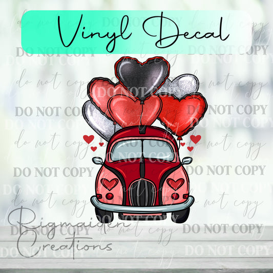 Love Bug Buggy Valentine Vinyl Decal