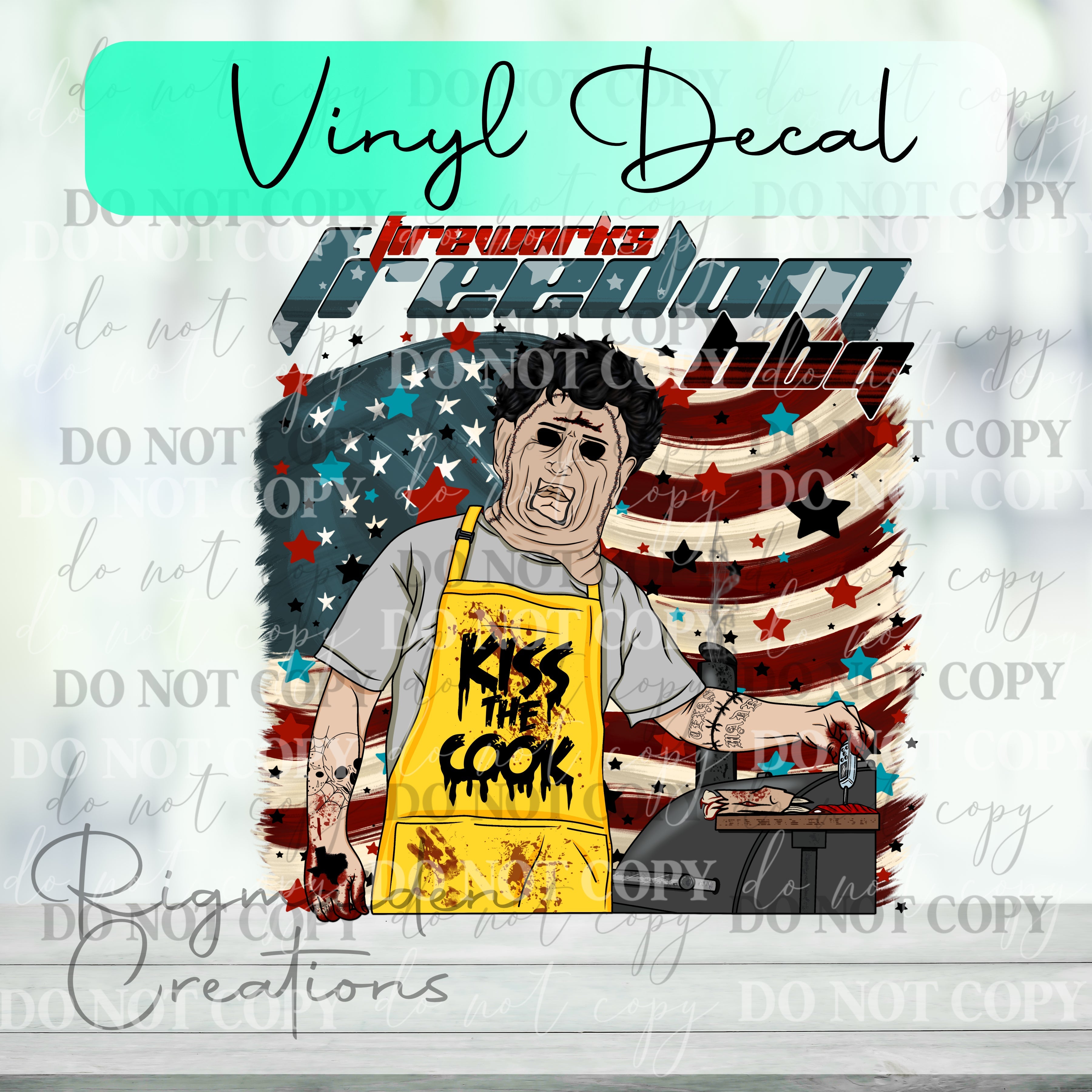 Freedom, Fireworks, BBQ Vinyl Decal