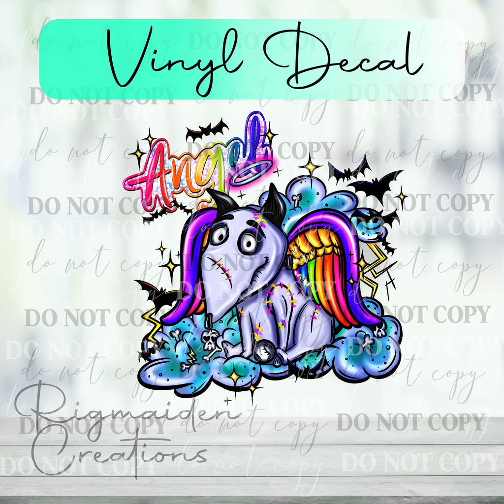 Spooky Dog Rainbow Vinyl Decal {MULTIPLE}