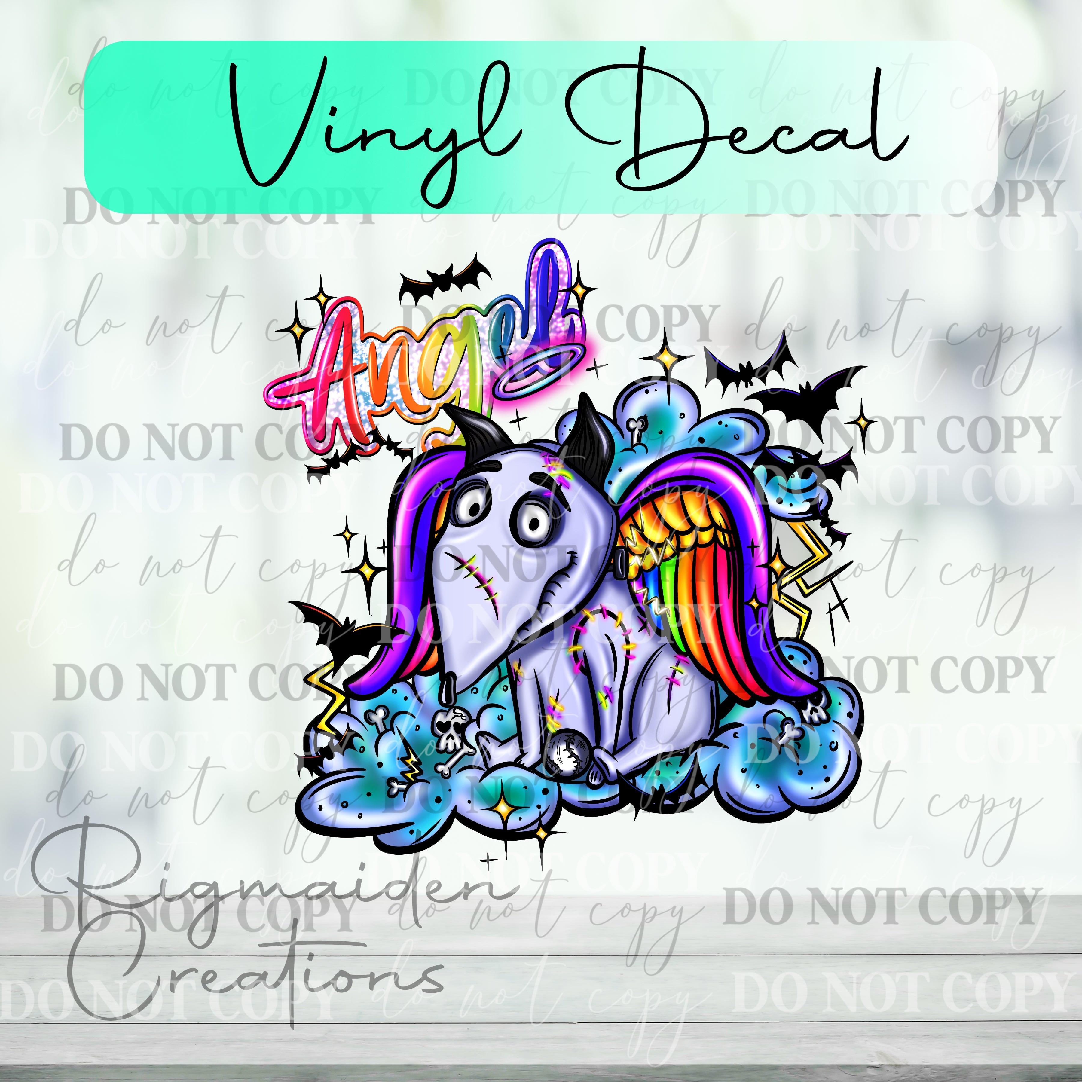 Spooky Dog Rainbow Vinyl Decal {MULTIPLE}