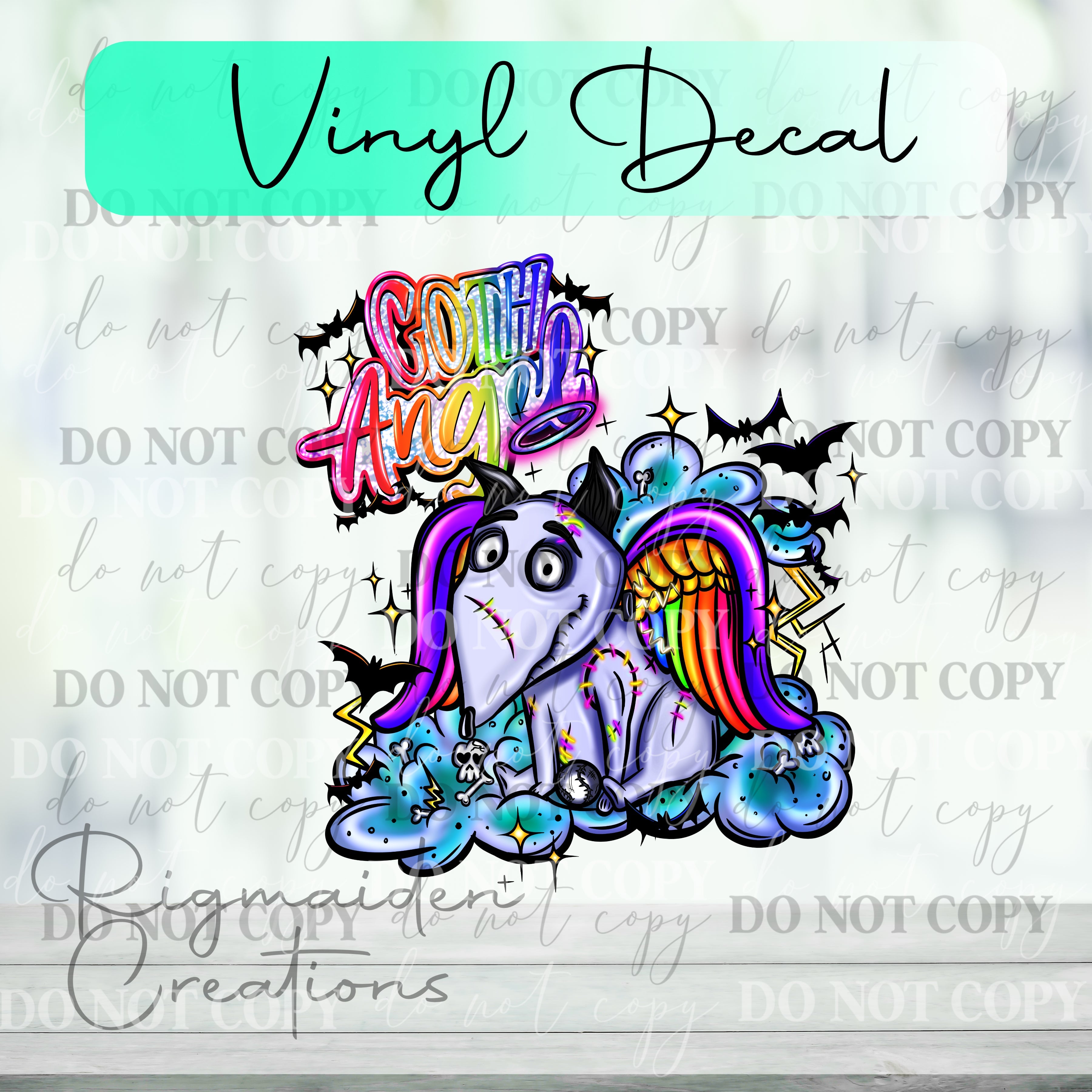 Spooky Dog Rainbow Vinyl Decal {MULTIPLE}
