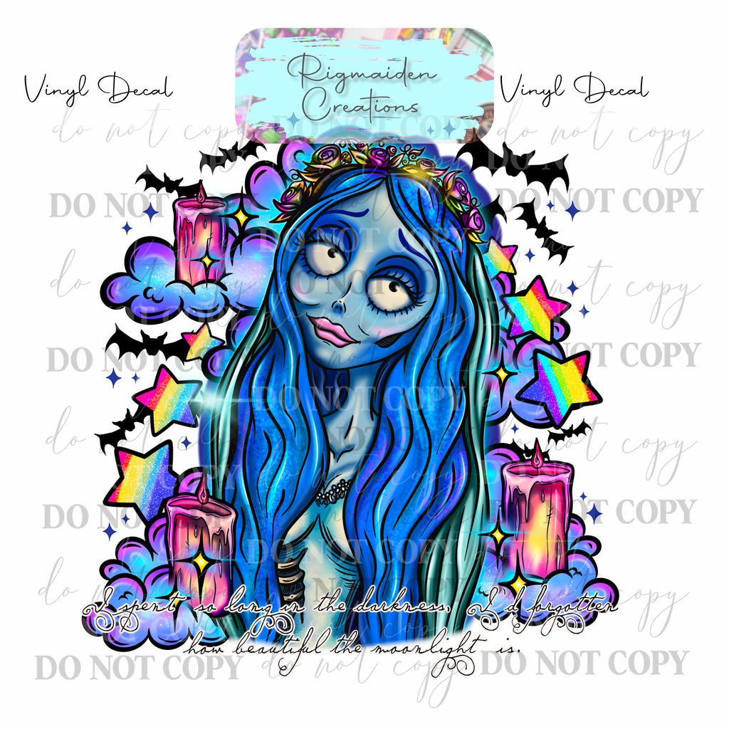 Gothic Bride Rainbow Vinyl Decal {MULTIPLE}