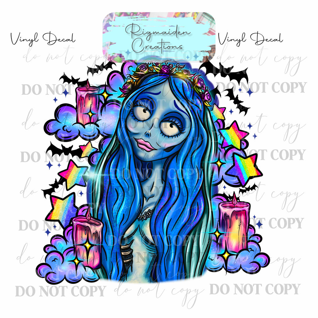 Gothic Bride Rainbow Vinyl Decal {MULTIPLE}
