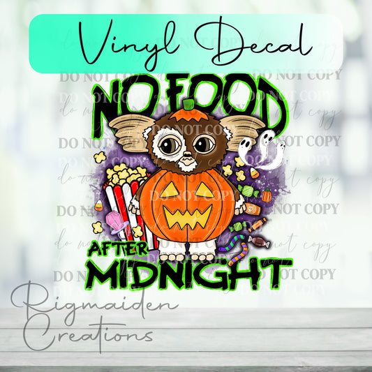 No Food Midnight Vinyl Decal