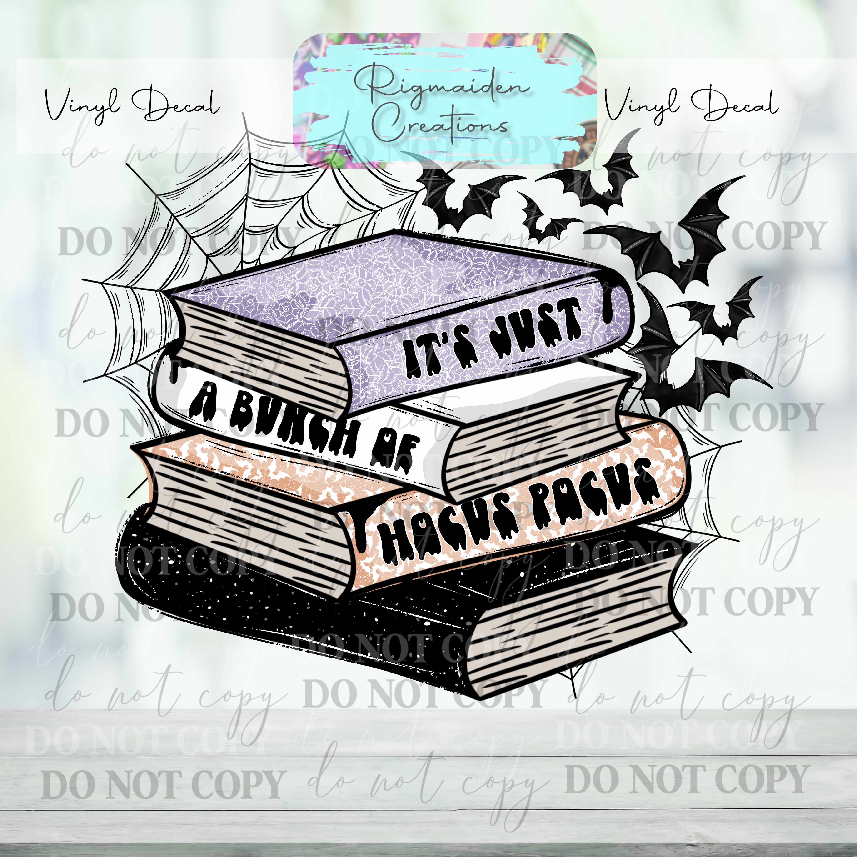 Spooky Book Stack Vinyl Decal