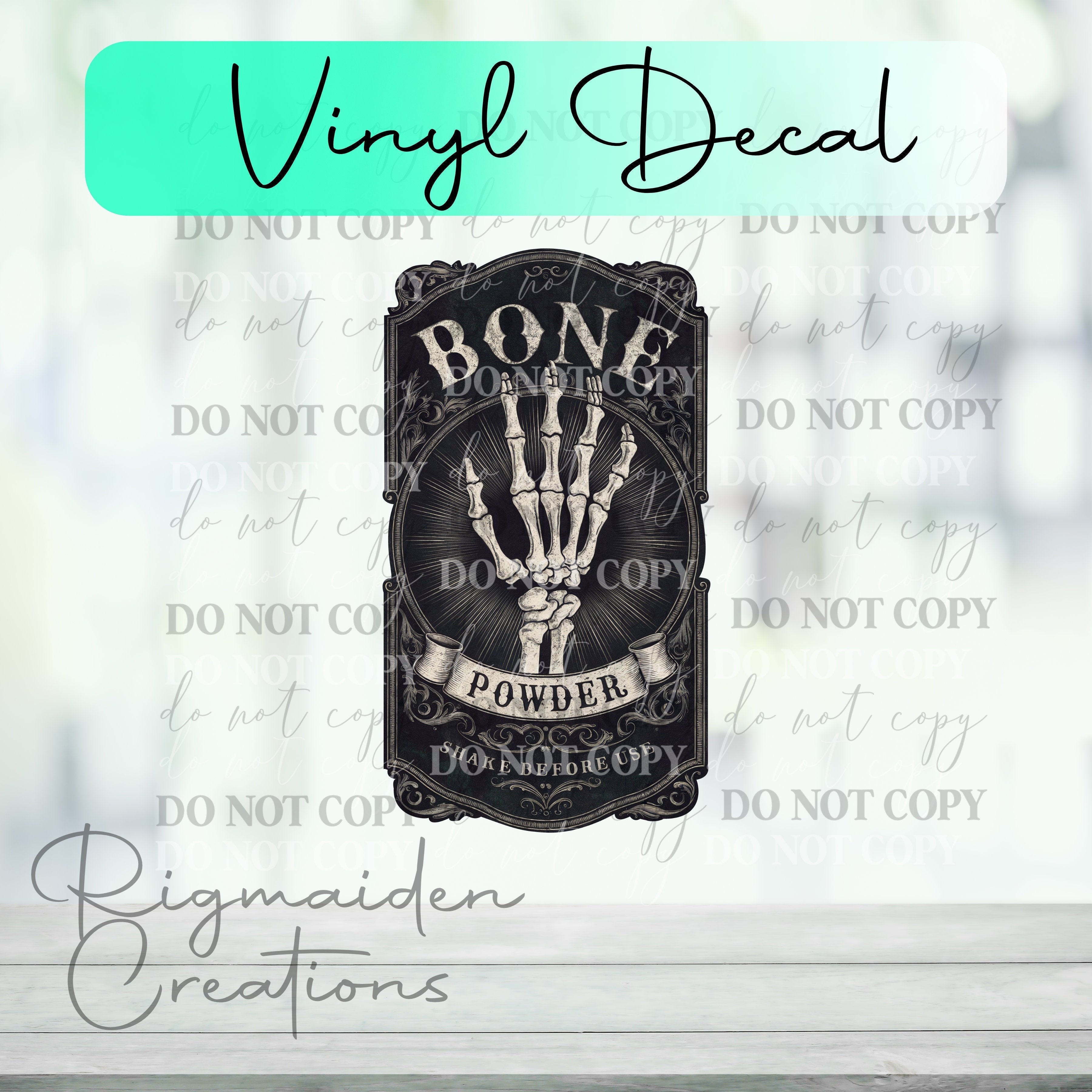 Bone Powder Potion Label Vinyl Decal