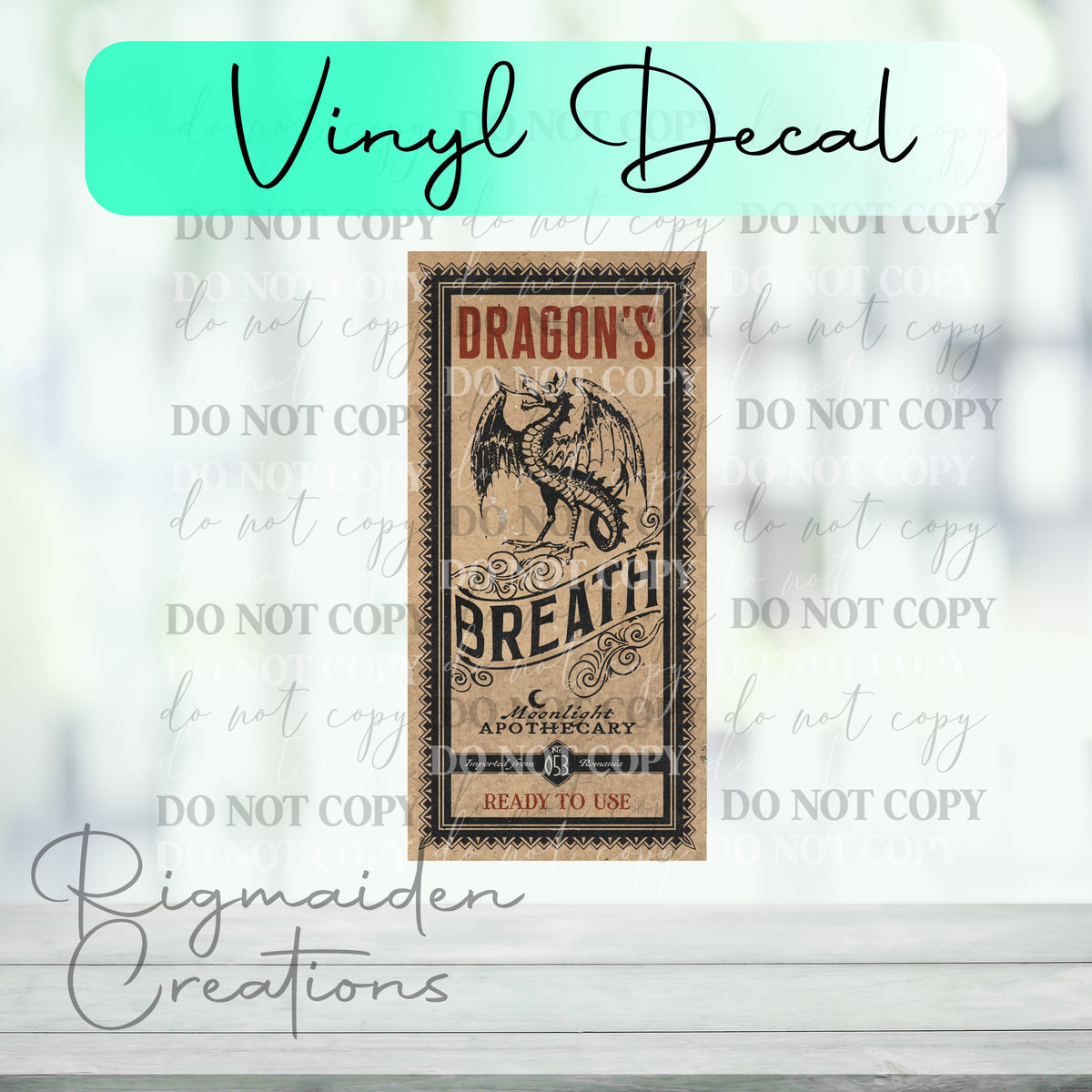 Dragon Elixir Label Dragon's Breath Potion Label Vinyl Decal – Dimensional Drinks