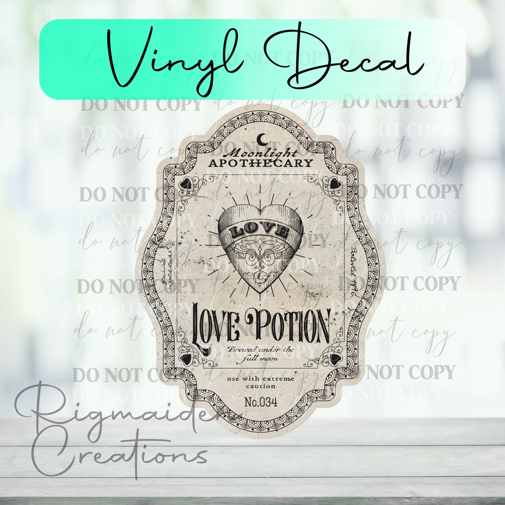 Light Love Potion Label Vinyl Decal