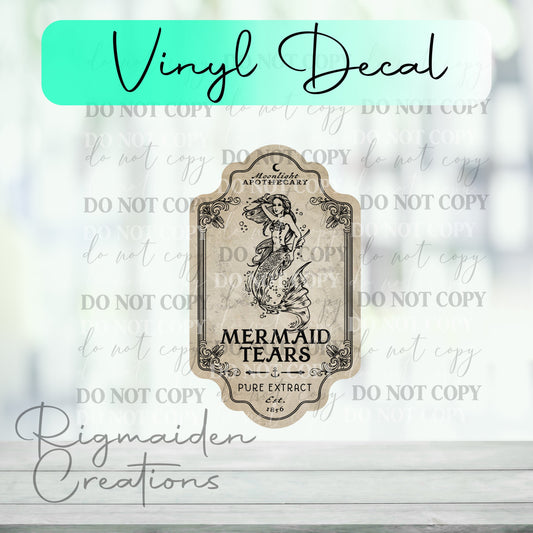 Mermaid Tears Potion Label Vinyl Decal