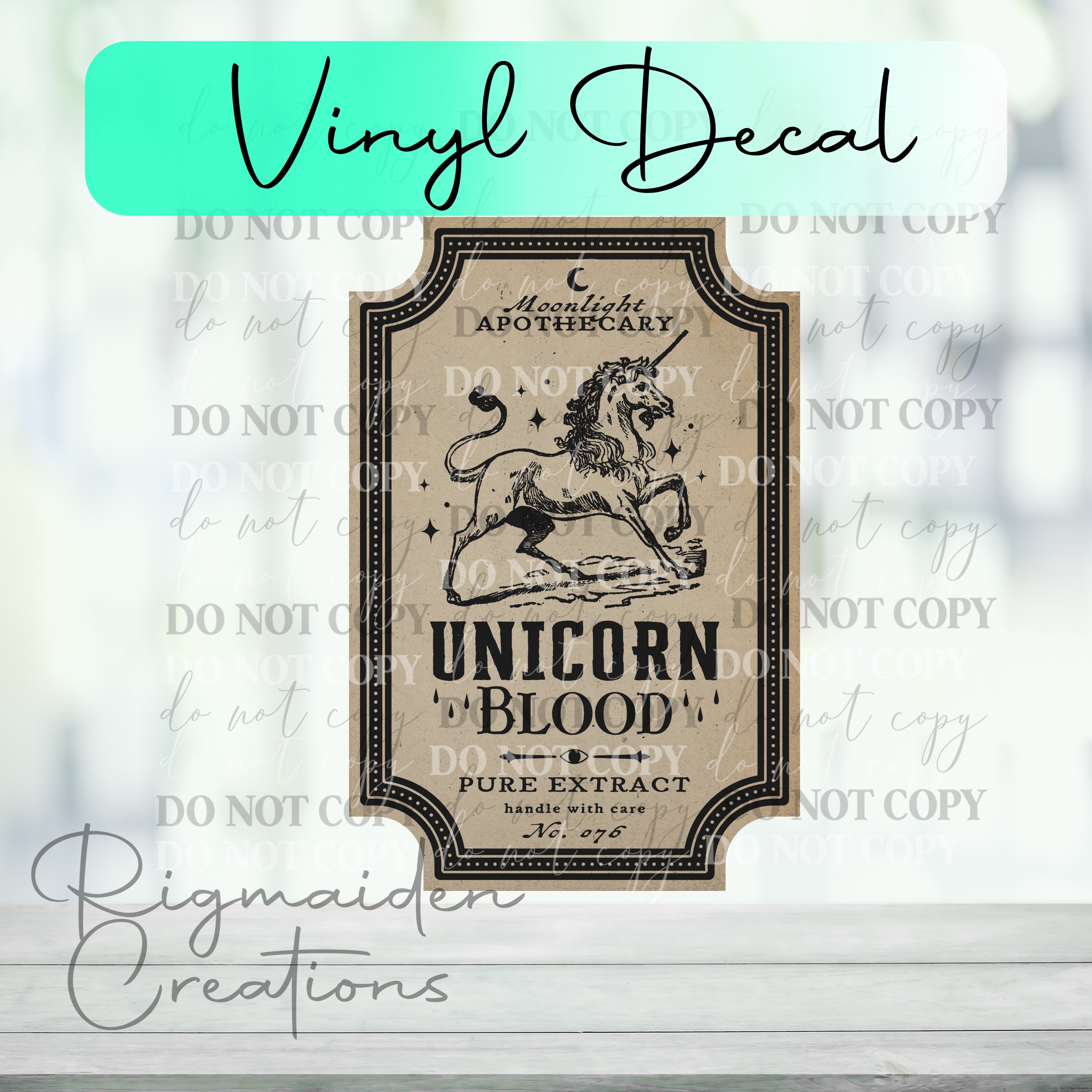 Unicorn Blood Potion Label Vinyl Decal