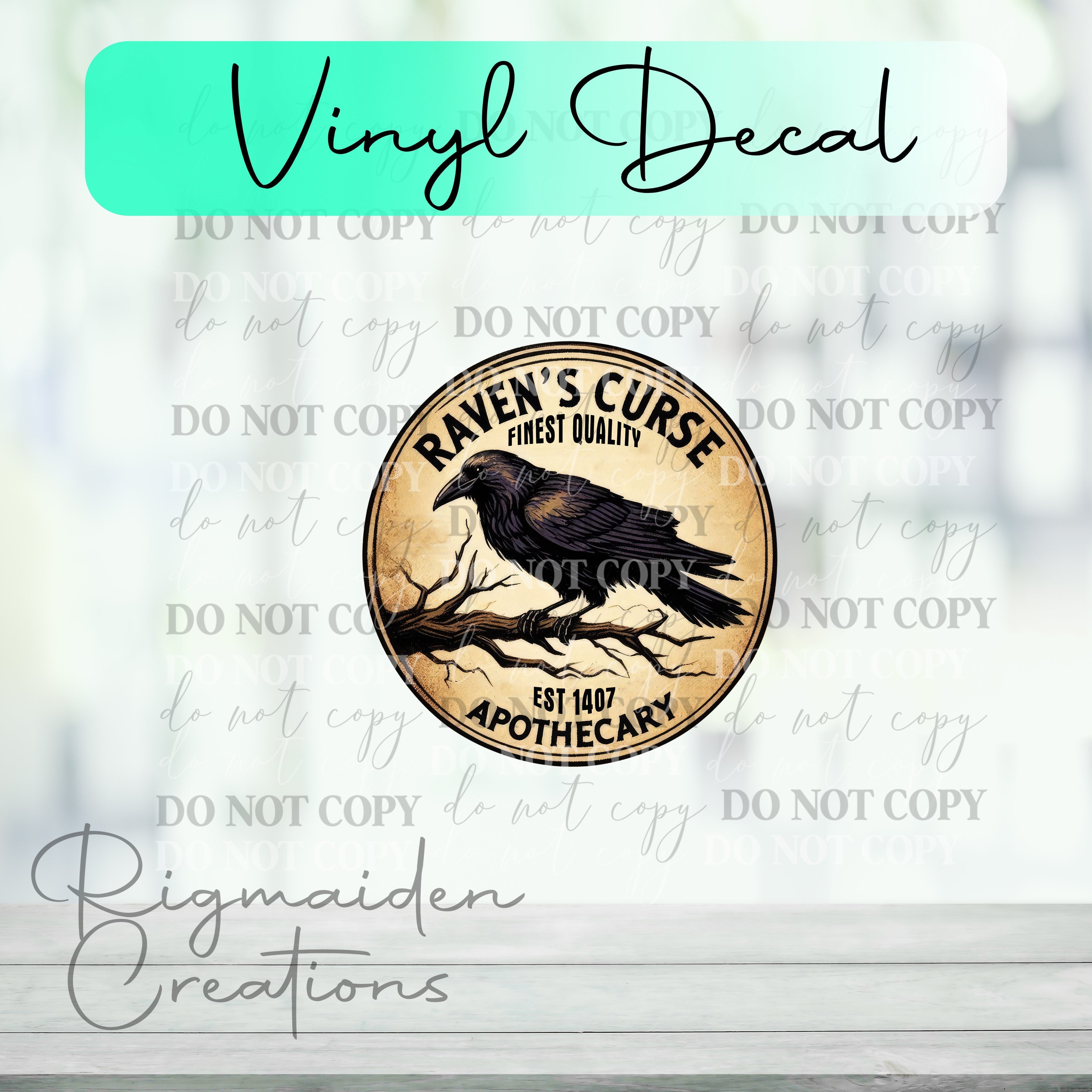 Raven's Curse Potion Label Vinyl Decal