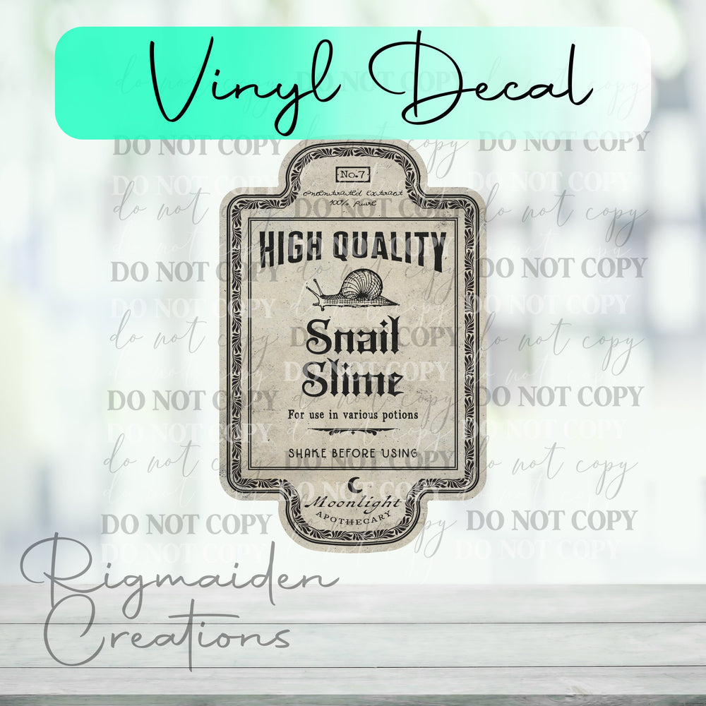 Snail Slime Potion Label Vinyl Decal