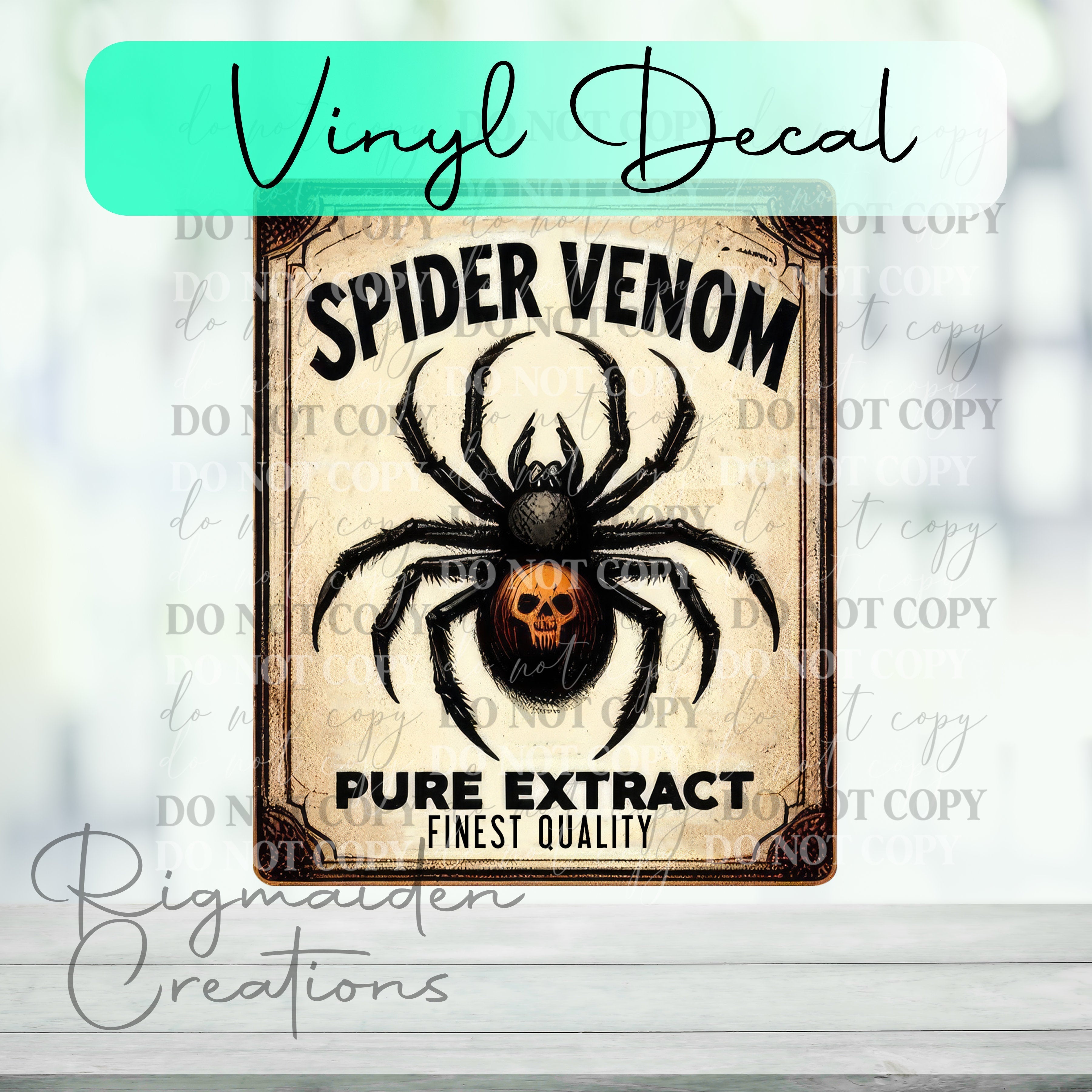 Spider Venom Potion Label Vinyl Decal