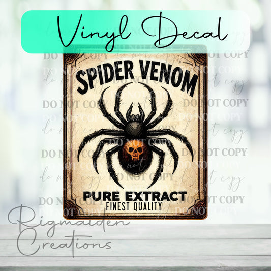Spider Venom Potion Label Vinyl Decal