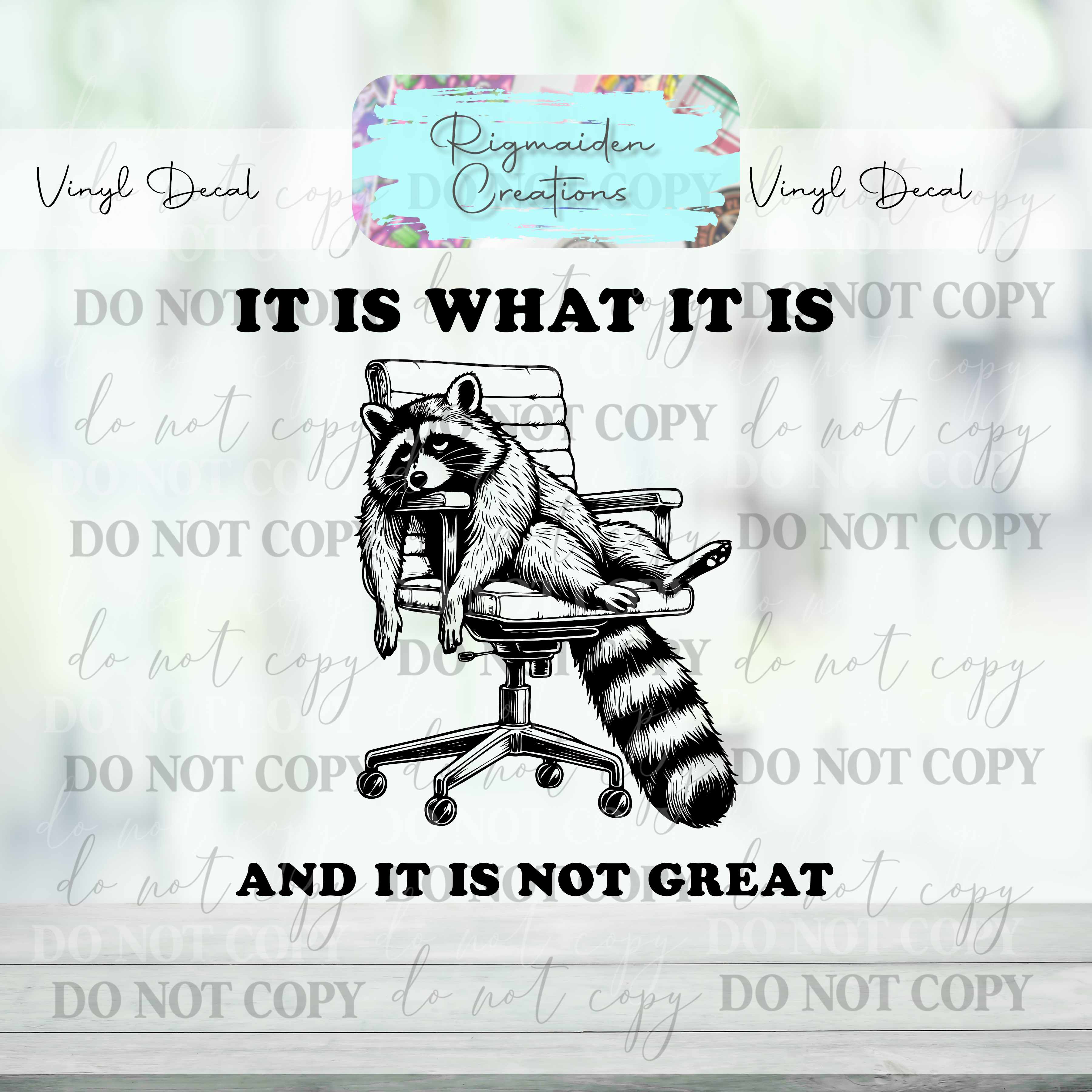 It Is What It Is, Racoon Vinyl Decal