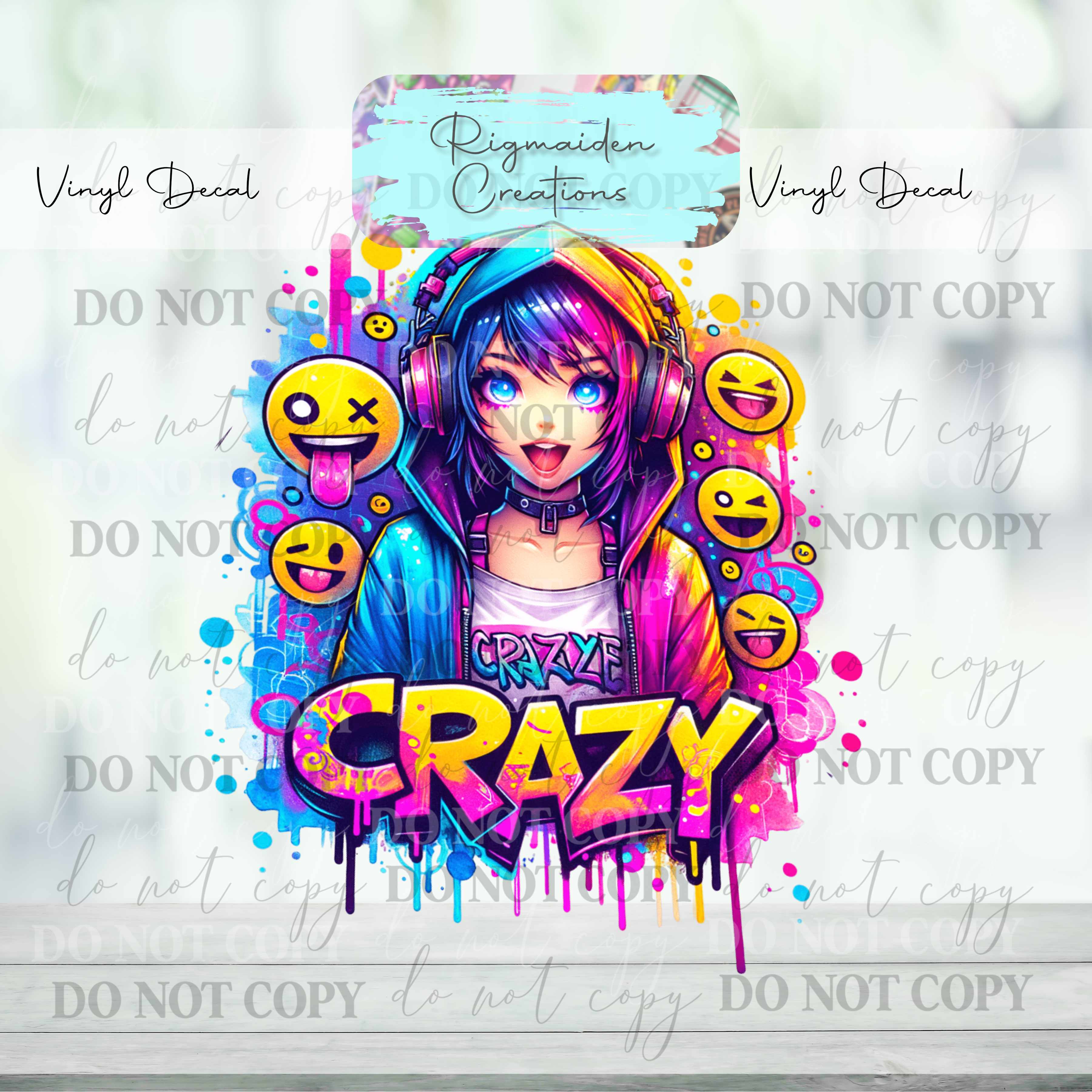 Anime Crazy Vinyl Decal