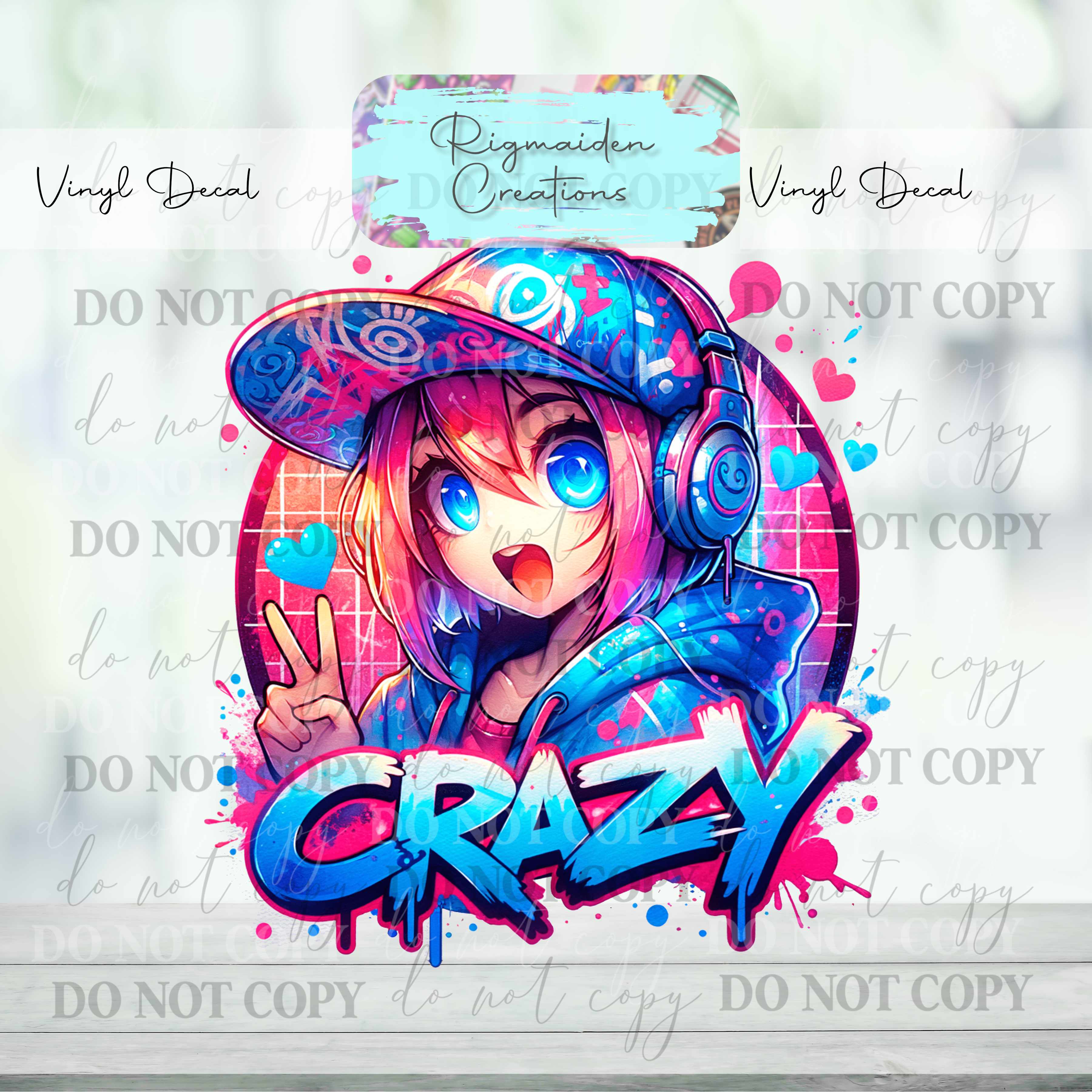 Anime Crazy in Love Vinyl Decal