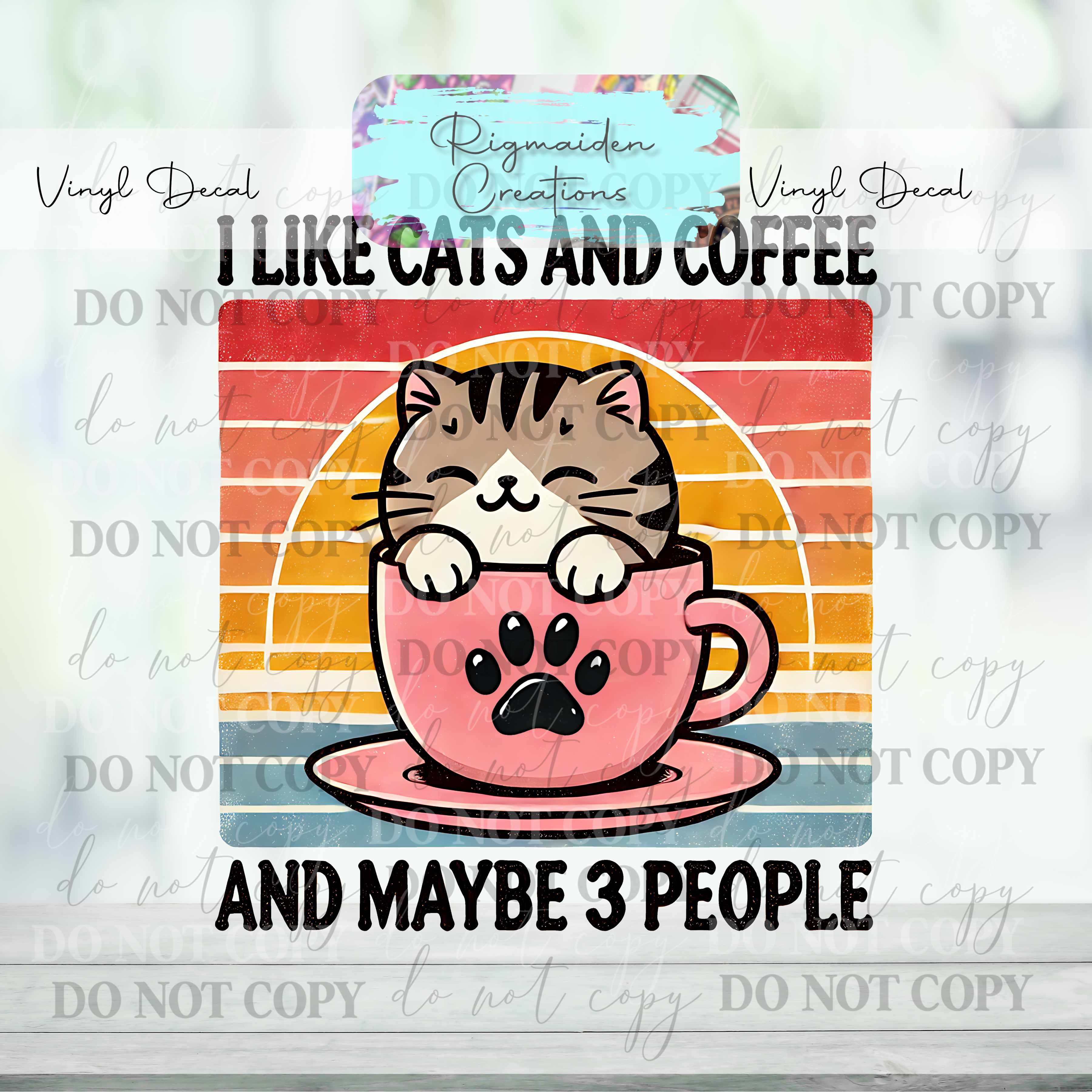 Coffee and Cats Vinyl Decal