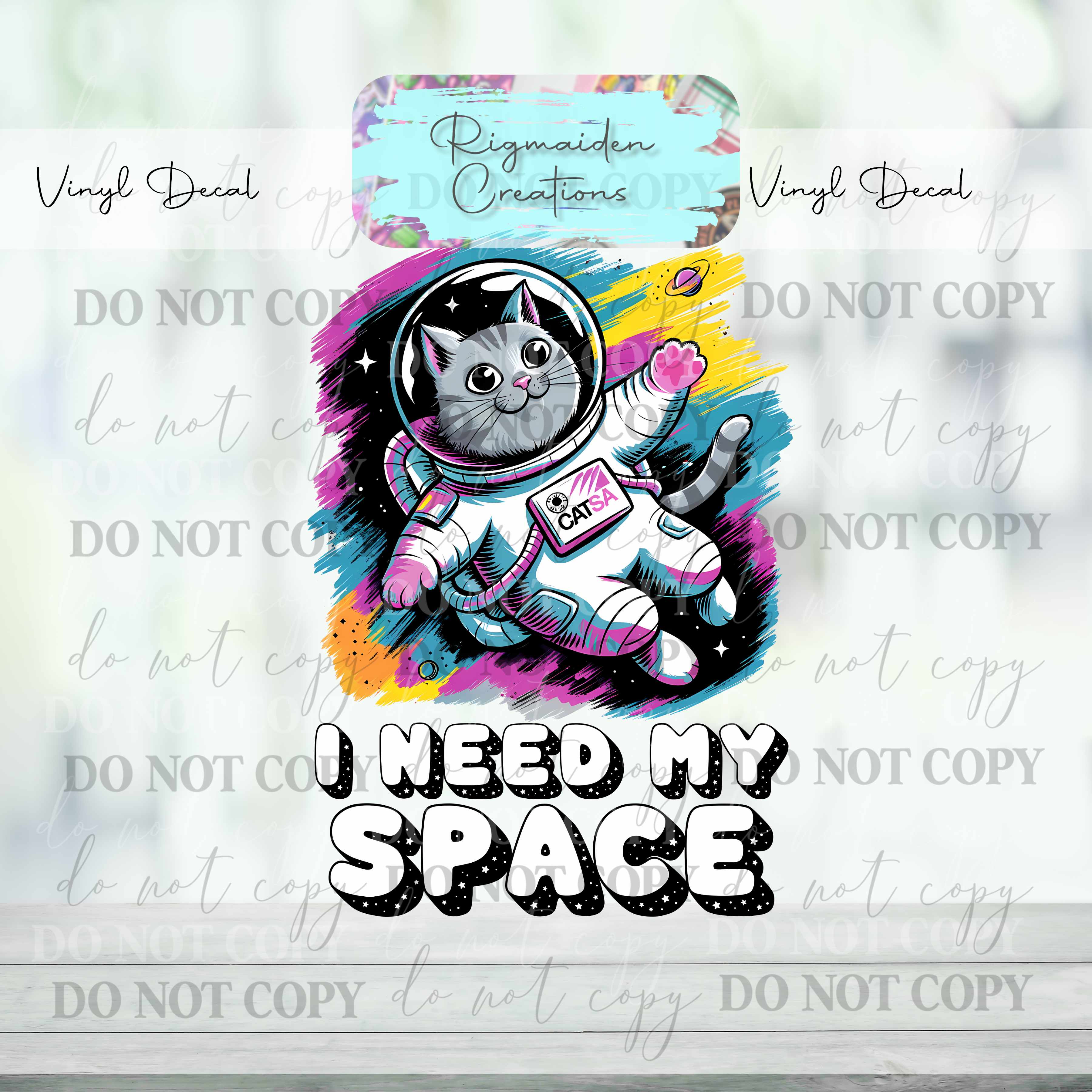 Space Cat Vinyl Decal
