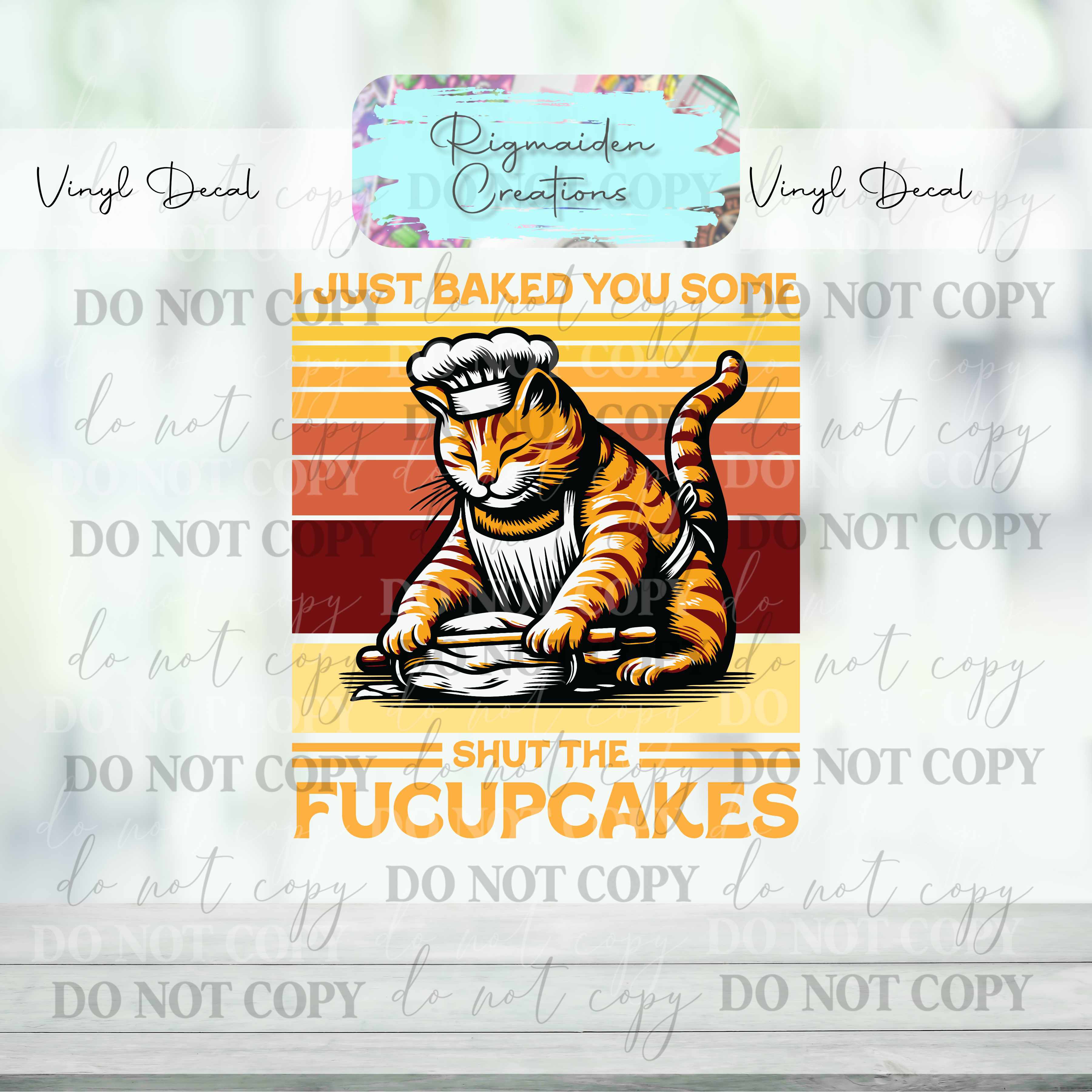 Baking Cake Cat Vinyl Decal