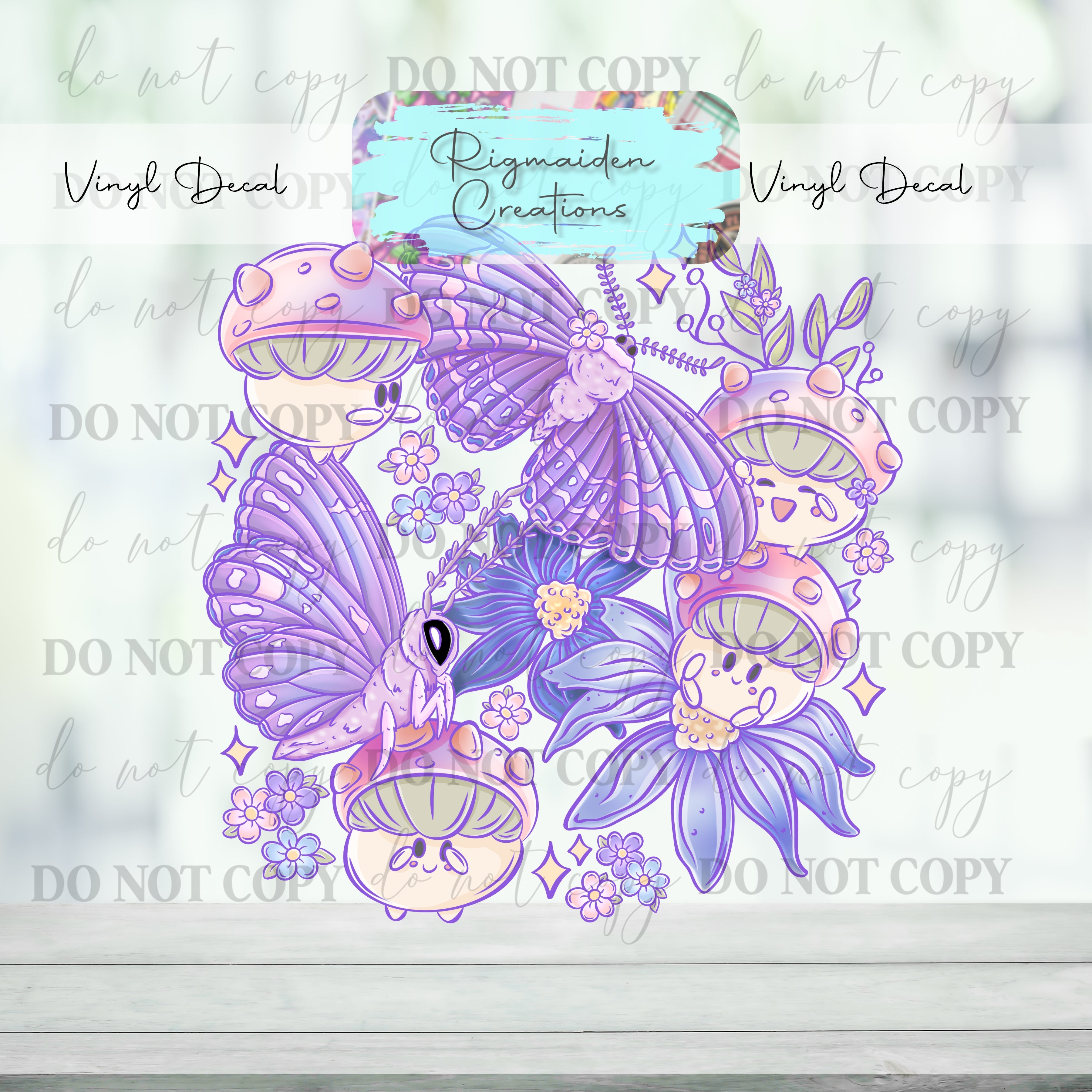 Mushies and Moths Vinyl Decal