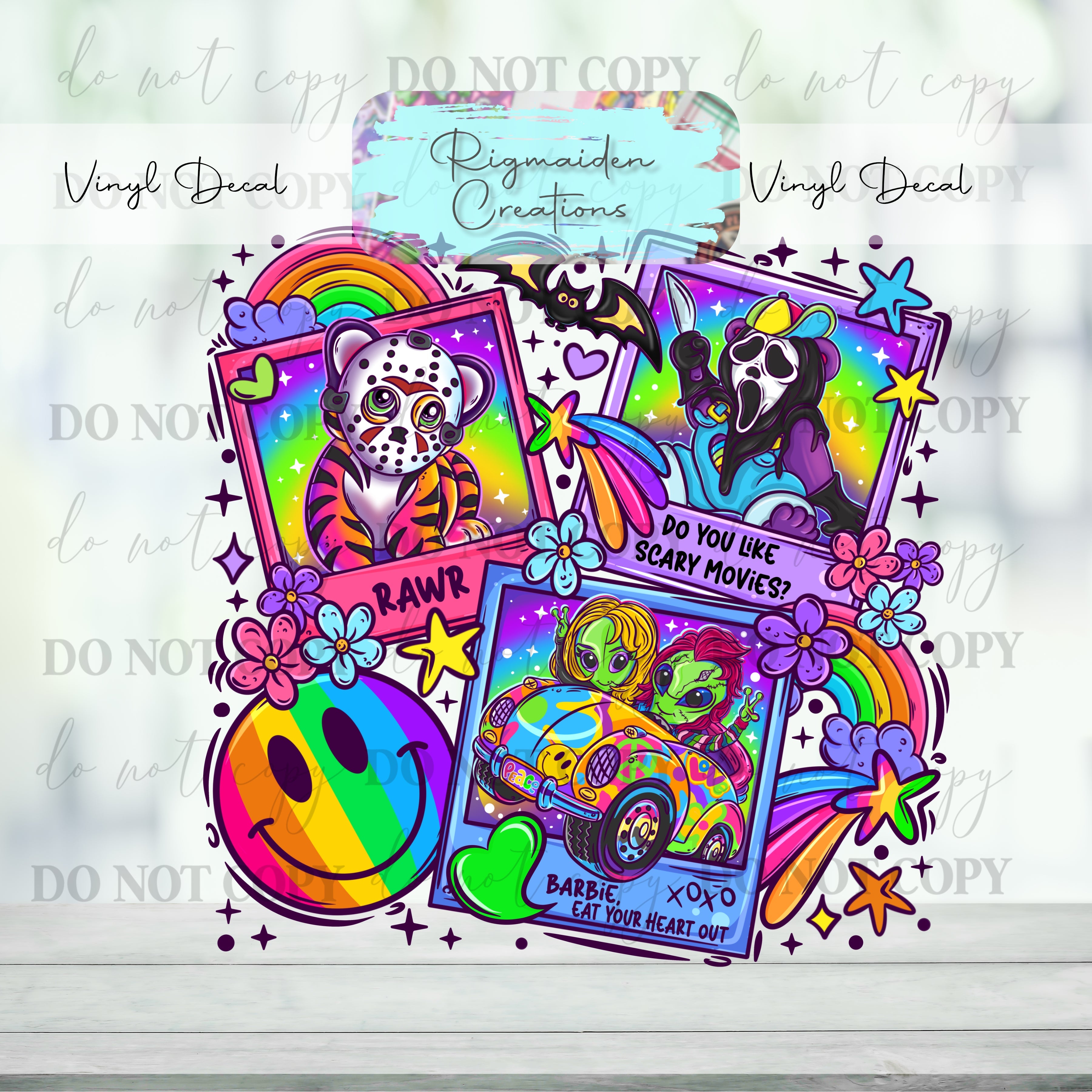 90s Horror Polaroid Collage Vinyl Decal