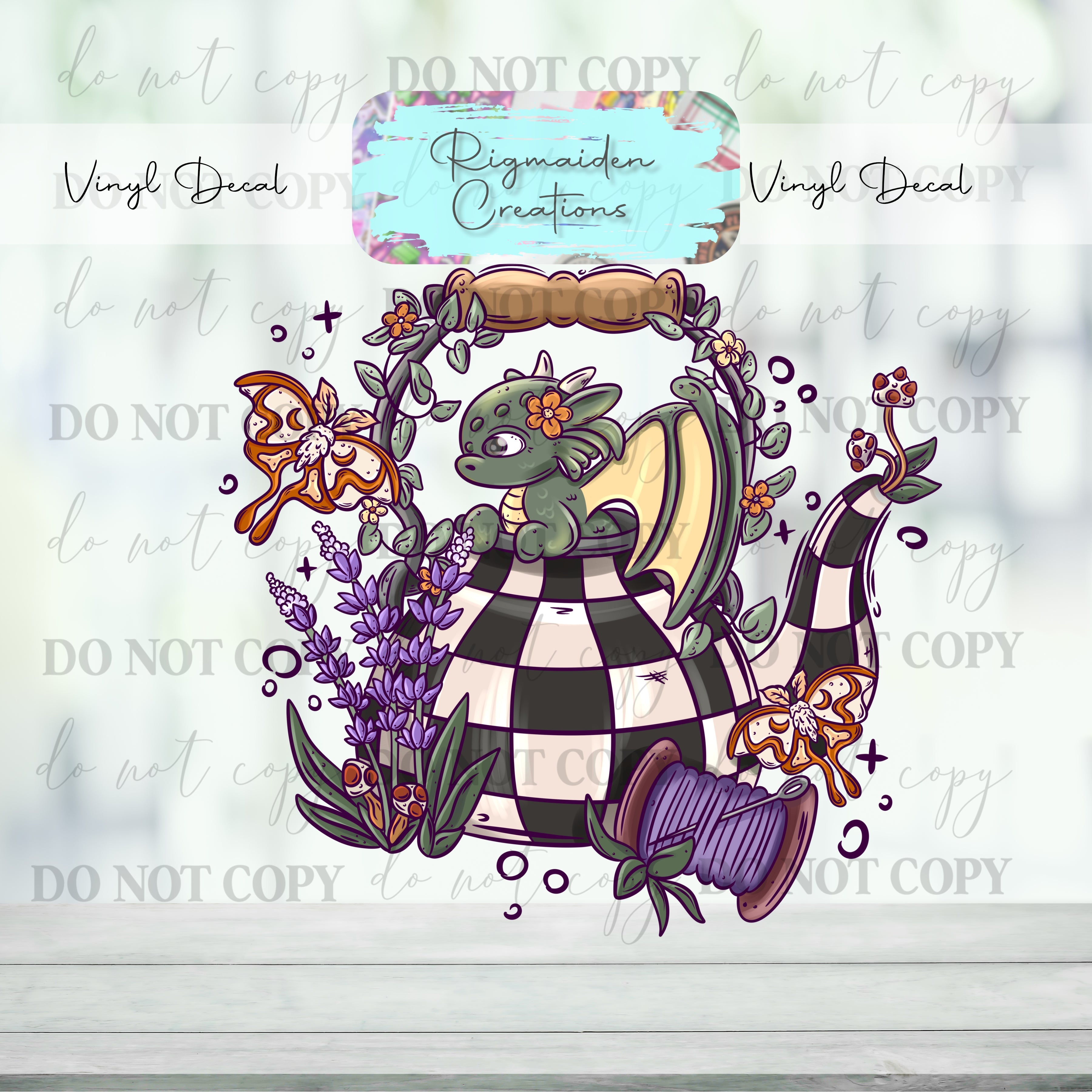 Dragon Tea Party Vinyl Decal